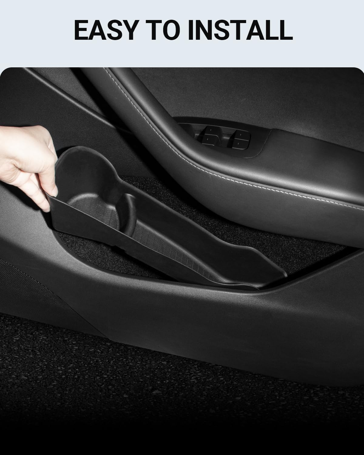 VINBY for Model 3 Highland Front Rear Door Side Storage Box(4Pcs), Upgrade Organizer, Door Handle Storage Box Protector image number 5