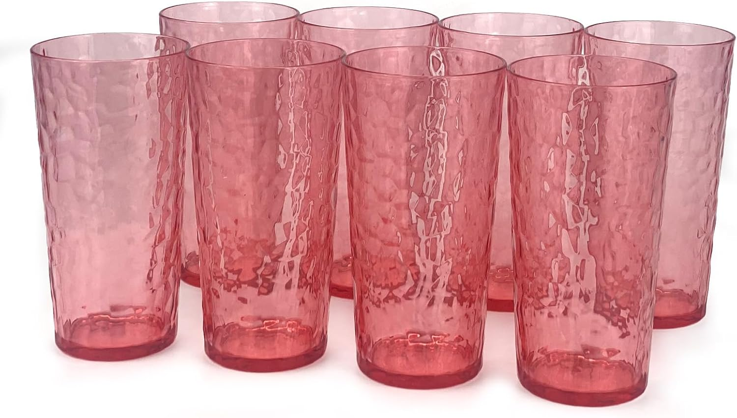 Yalin 24-Ounce Plastic Tumbler Acrylic Drinking Glasses, Reusable Plastic Cups, Stackable, Bpa-Free, Shatter Proof, Dishwasher Safe, Set of 8, Large, Clear, TG142 - Gray image number 7