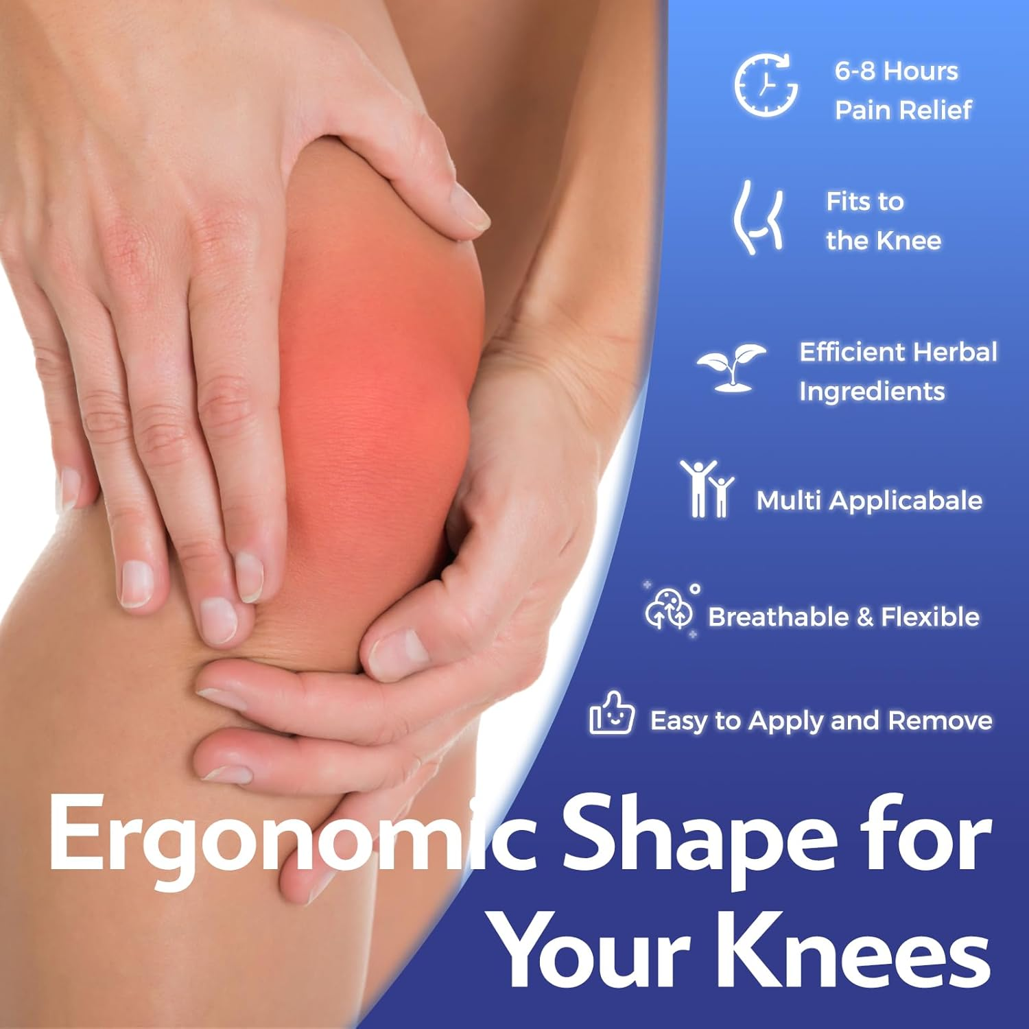 Knee Patches,Knee Relief Patch,36 Count&mdash;&mdash;Bone on Bone Natural Knee Patches for Relief, Lasting Heat for 8 Hours, for Knees, Back, Neck, Shoulder