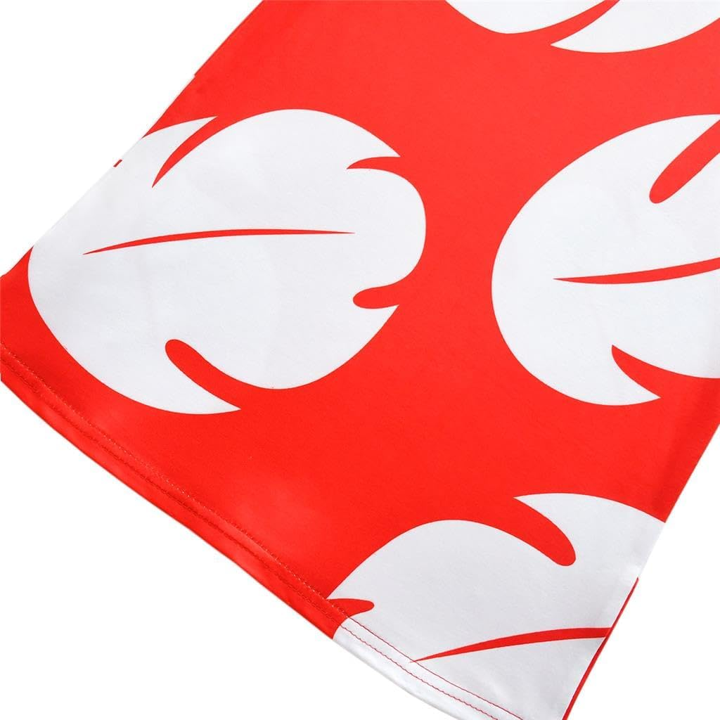 Dressy Daisy Hawaiian Red Muumuu Fancy Dress up Halloween Costume Birthday Summer Party Outfit for Baby Toddler Little Girls image number 4