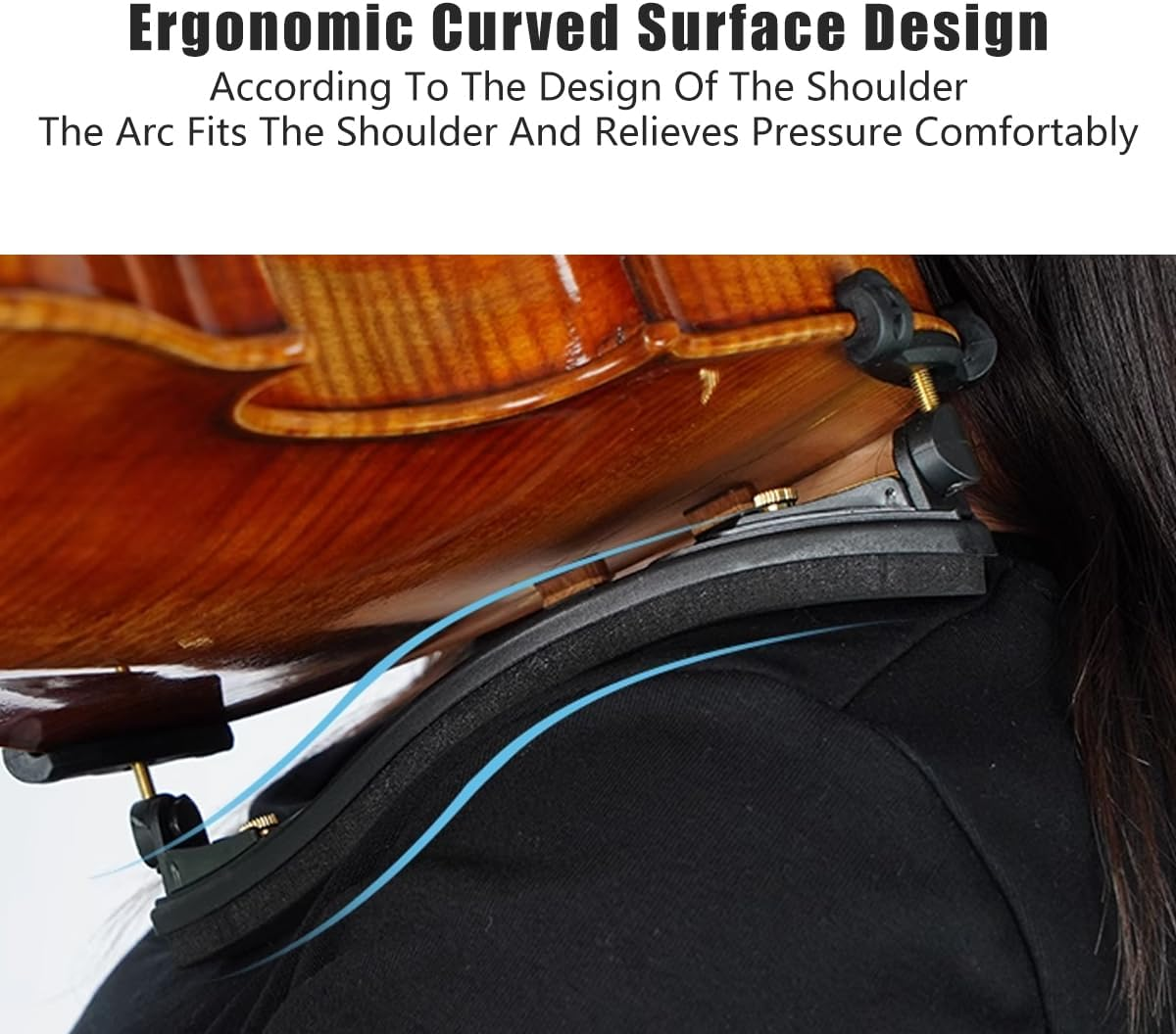 AIMALL Ergonomic Violin Shoulder Rest for 4/4 and 3/4 Sizes, Comfort Fit with Curved Design, Adjustable Soft Pad for Violin and Viola, Essential Accessory for Players image number 4