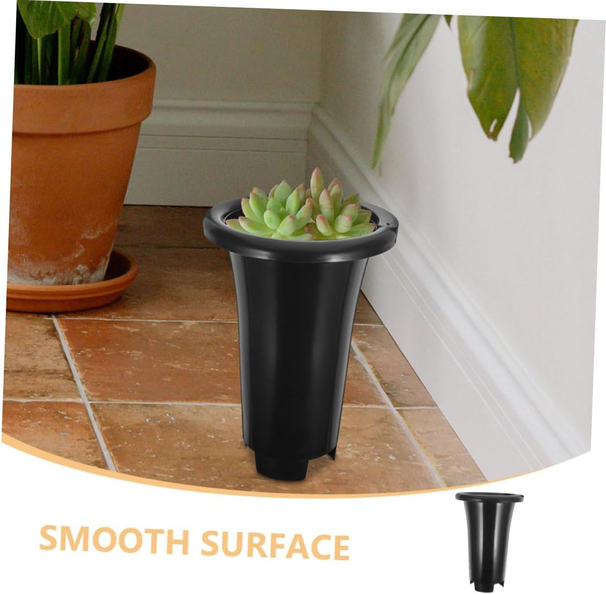 Generic Elegant Orchid Set 10 Plastic Pots Sturdy Construction Leakproof Base for Home and Office image number 3