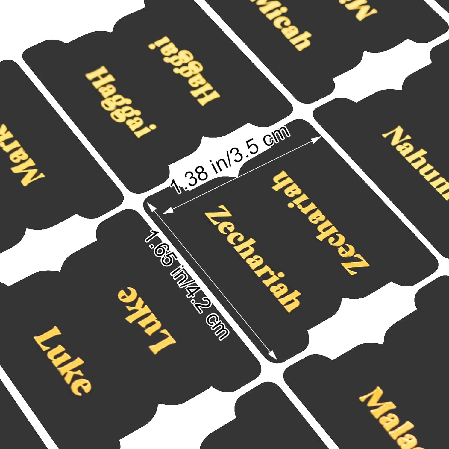 VANRA Bible Tabs for Men Women Study Bible, 96 PCS Black Laminated Bible Tabs Gold Lettering Large Print Bible Journaling Supplies for Old and New Testament