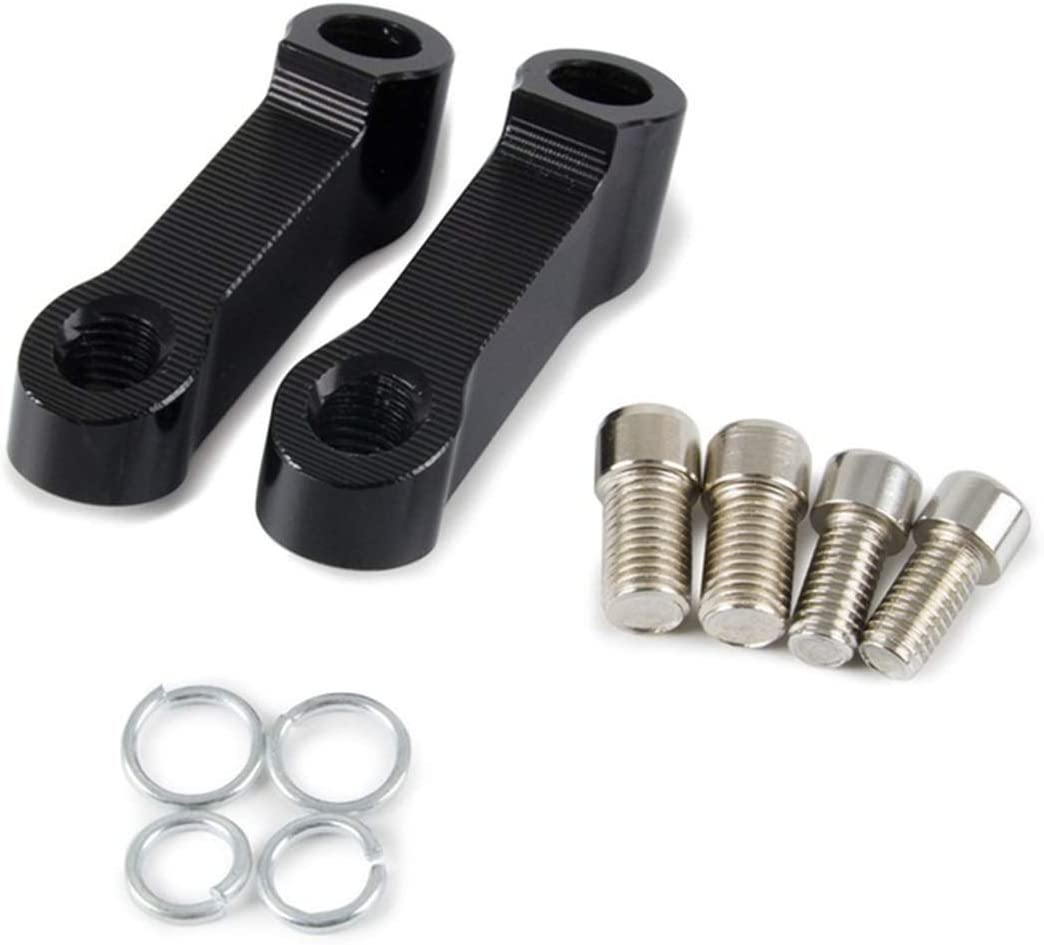 SING F LTD 1 Pair of Motorcycle Rear View Mirror Riser Extender Adapters Extension Kit M8 M10 Screws Thread with Screws & Gaskets Universal Accessories image number 4