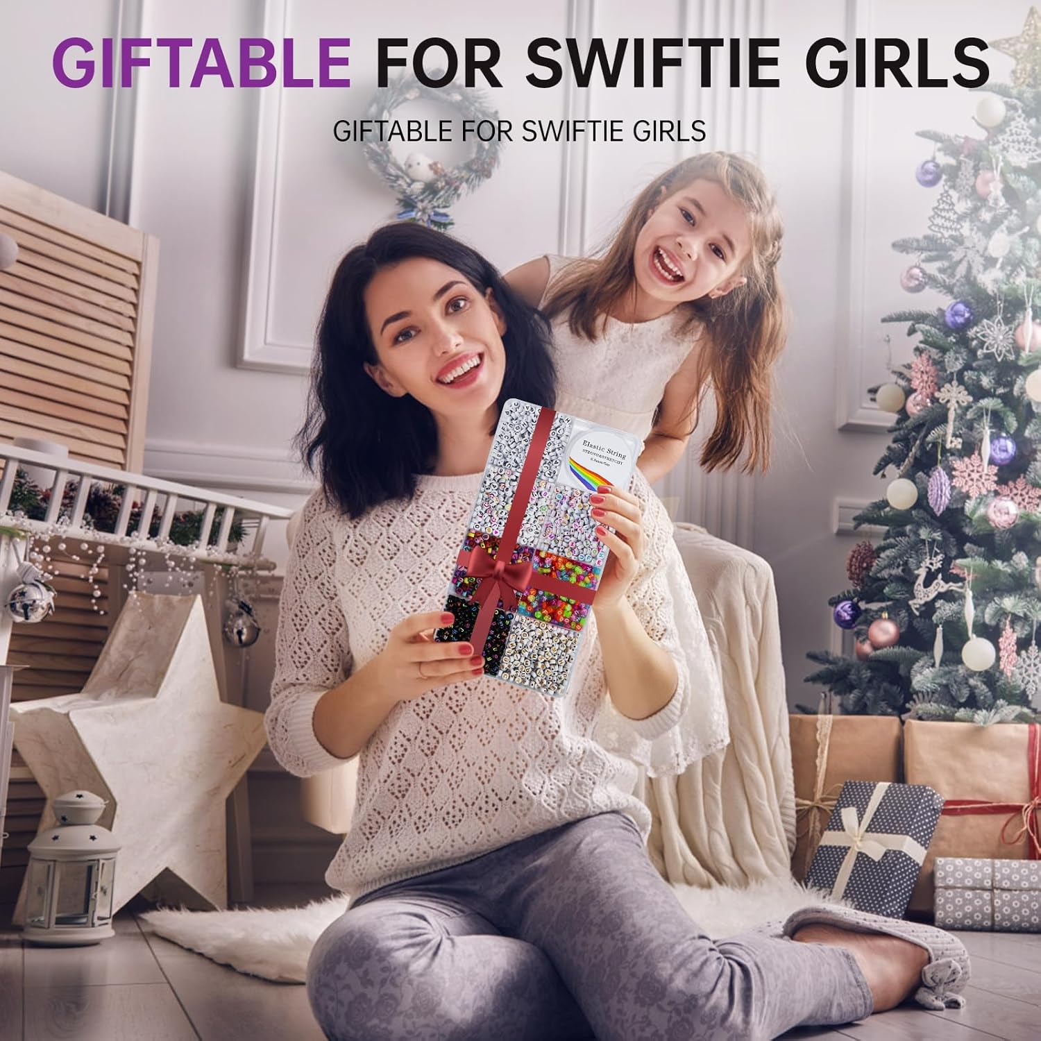 Redtwo 1600 Pcs Letter Beads Kit, 6 Styles of Colorful Alphabet for Bracelet, Numbers, Smiley Face, Heart and Elastic String for Friendship Bracelet Kit image number 2