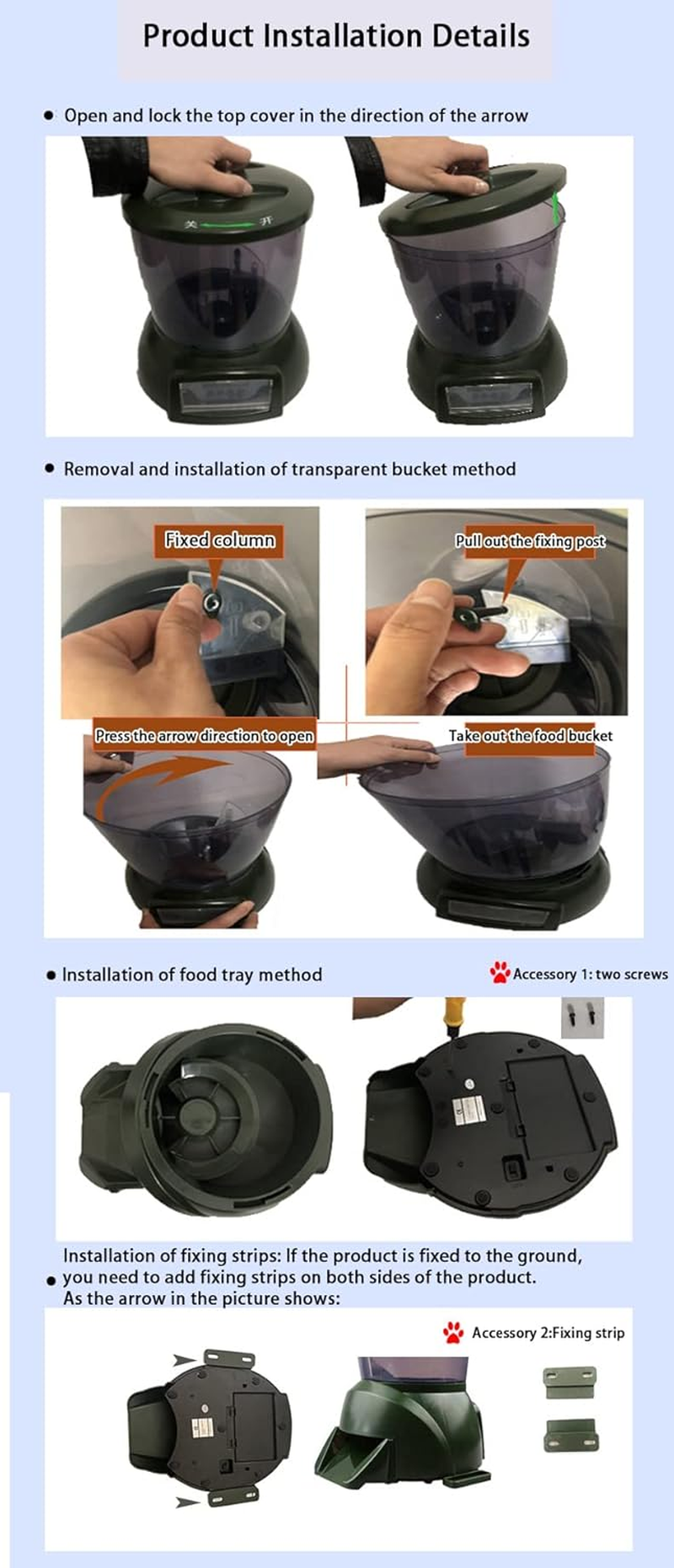 4.5L Automatic Fish Feeder, Pond Fish Feeder, Outdoor Fish Food Dispenser, Large Moisture Proof Timer Feeding Food Dispenser -Battery Powered image number 4