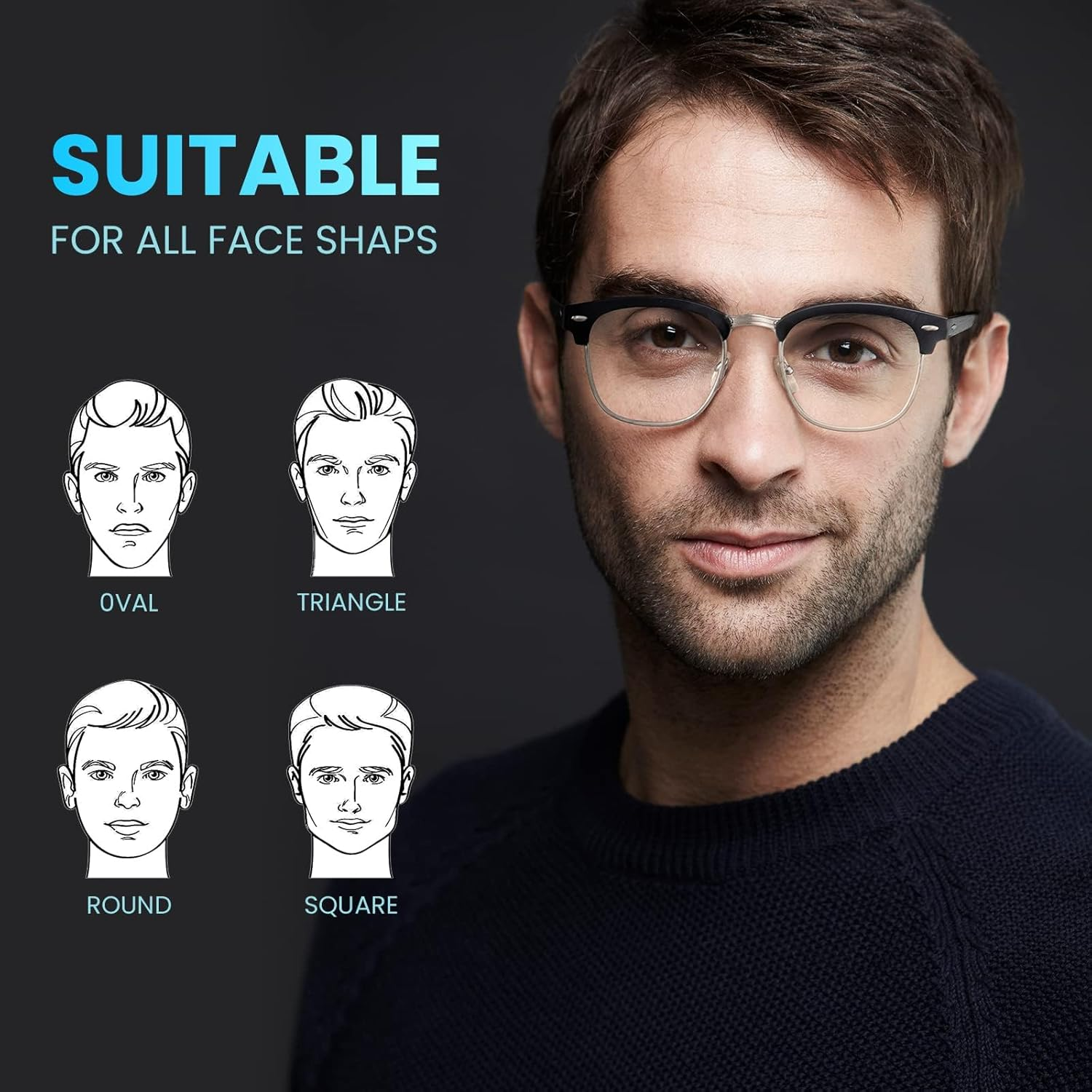 Racico Computer Blue Light Blocking Glasses 3 Pack Blue Light Glasses Men Women, anti Blu-Ray Clear Gaming Glasses Lenses image number 3