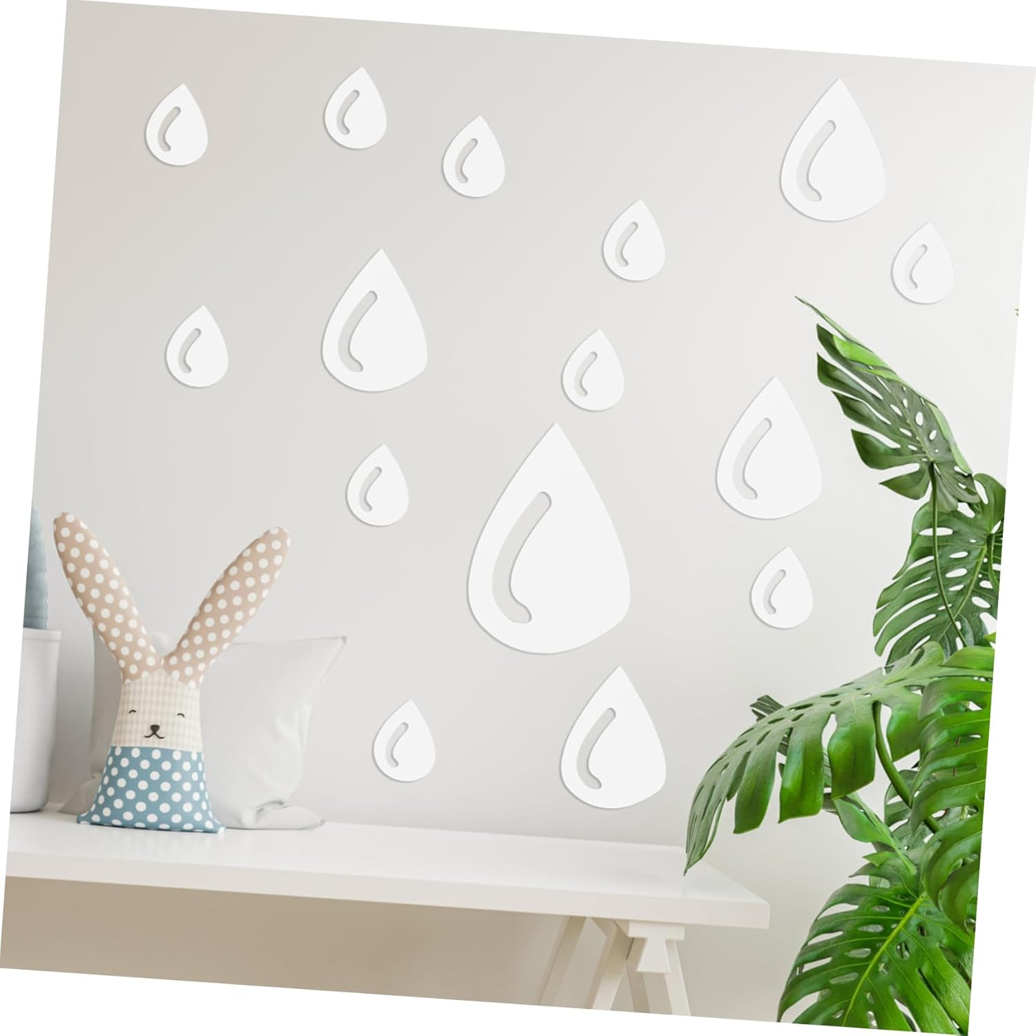20Pcs Mirror Wall Decal Self-Adhesive Acrylic Stickers Creative Water Drop Decor for Home Decor - Silver image number 4