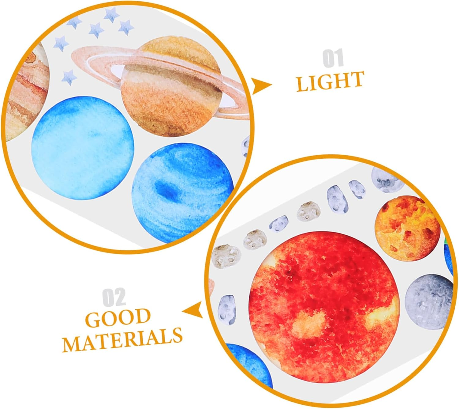 Planet Wall Sticker Solar System Decal for Living Removable Peel and Stick Nursery Decor Nine Planets Wall Art image number 6