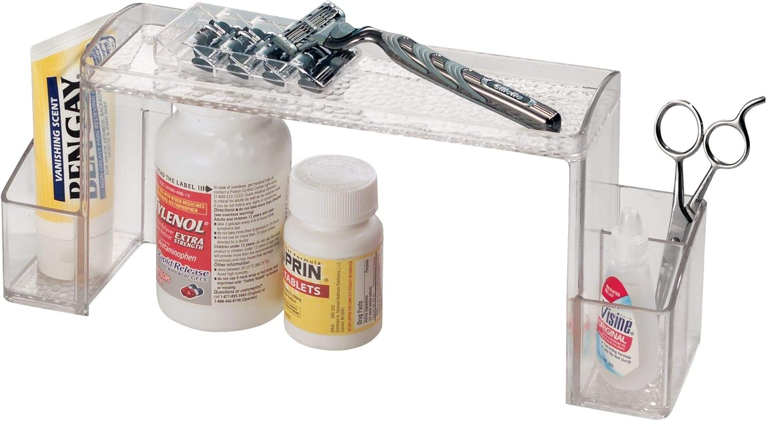 Interdesign Med+ - Makeup and Medicine Cabinet High Rise Organizer - Clear - 12 X 3 X 5.25 Inches image number 5