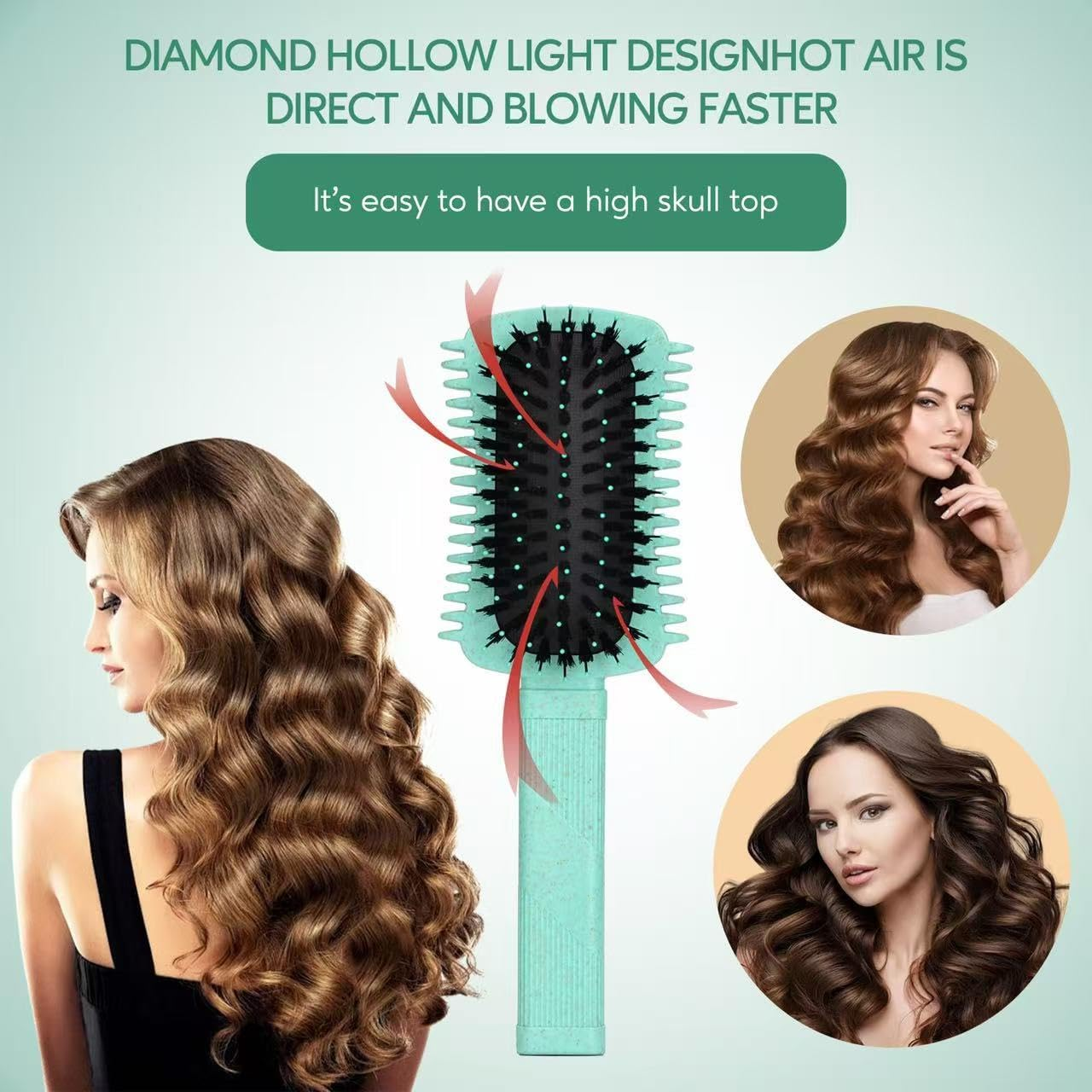 Curly Hair Defining and Styling Brush for Volume, Shaping Women'S Curls (Green 1PC) image number 3