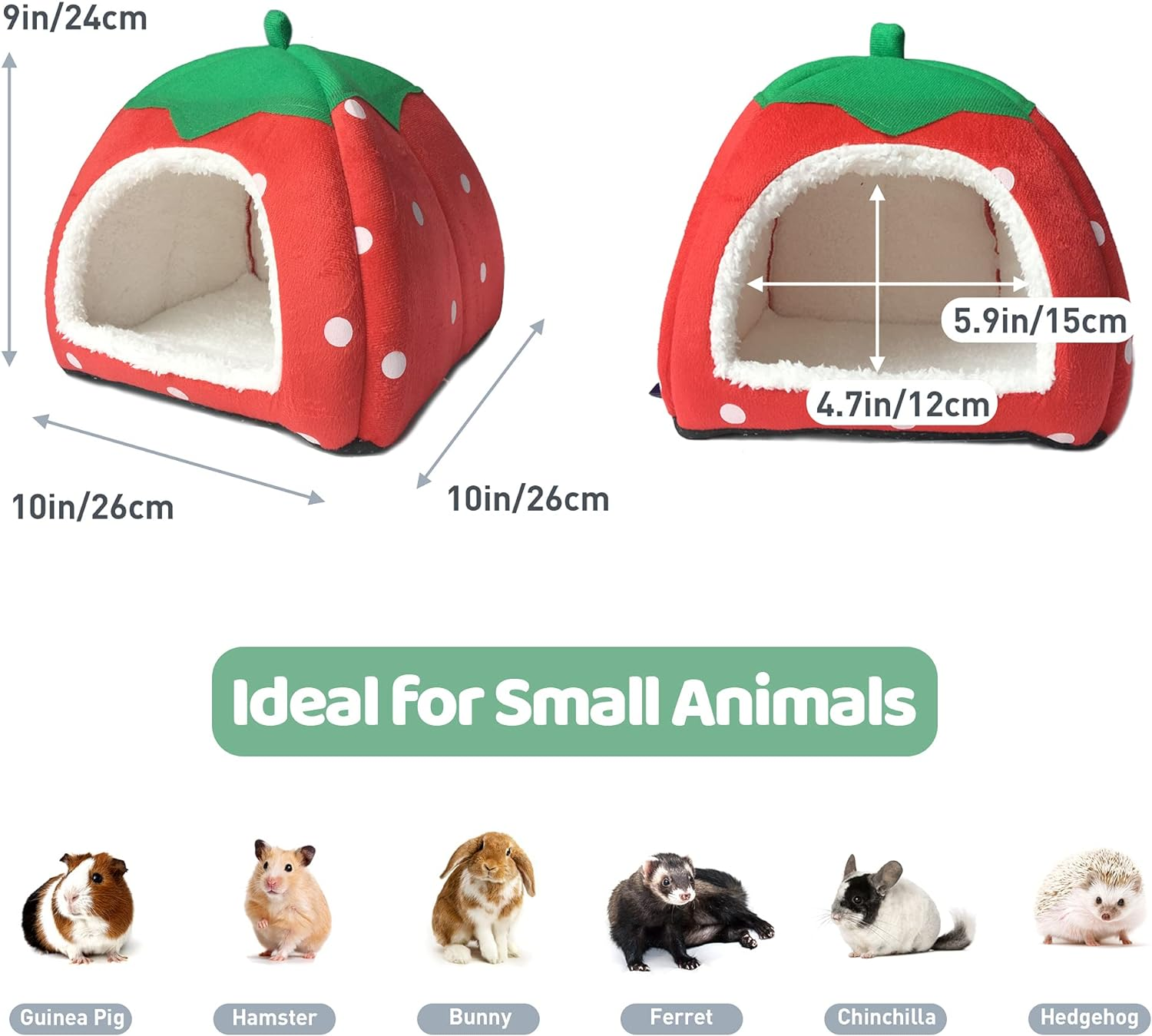Guinea Pig Hideout 2 Pack Guinea Pig Bed House Cage Accessories Cozy Hide-Out for Hedgehog Ferret Chinchilla&Other Small Animals image number 6