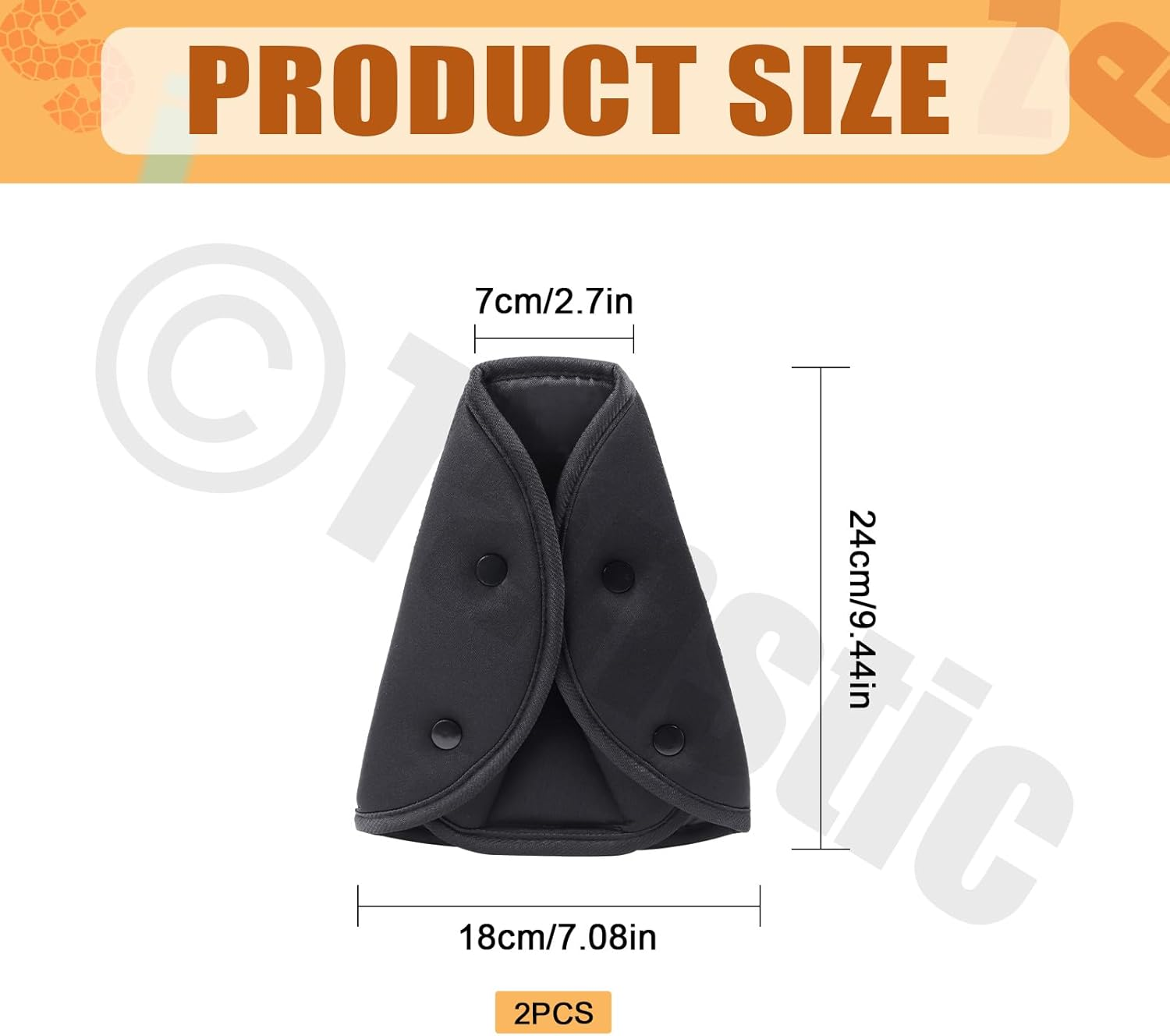 Tanstic 2Pcs Black Seat Belt Adjuster, Car Safety Cover Strap Adjuster Pad Harness, Safety Strap Triangle Positioner Car Seat Strap Pads, Neck Pillow Adjuster for Shoulder Neck image number 4