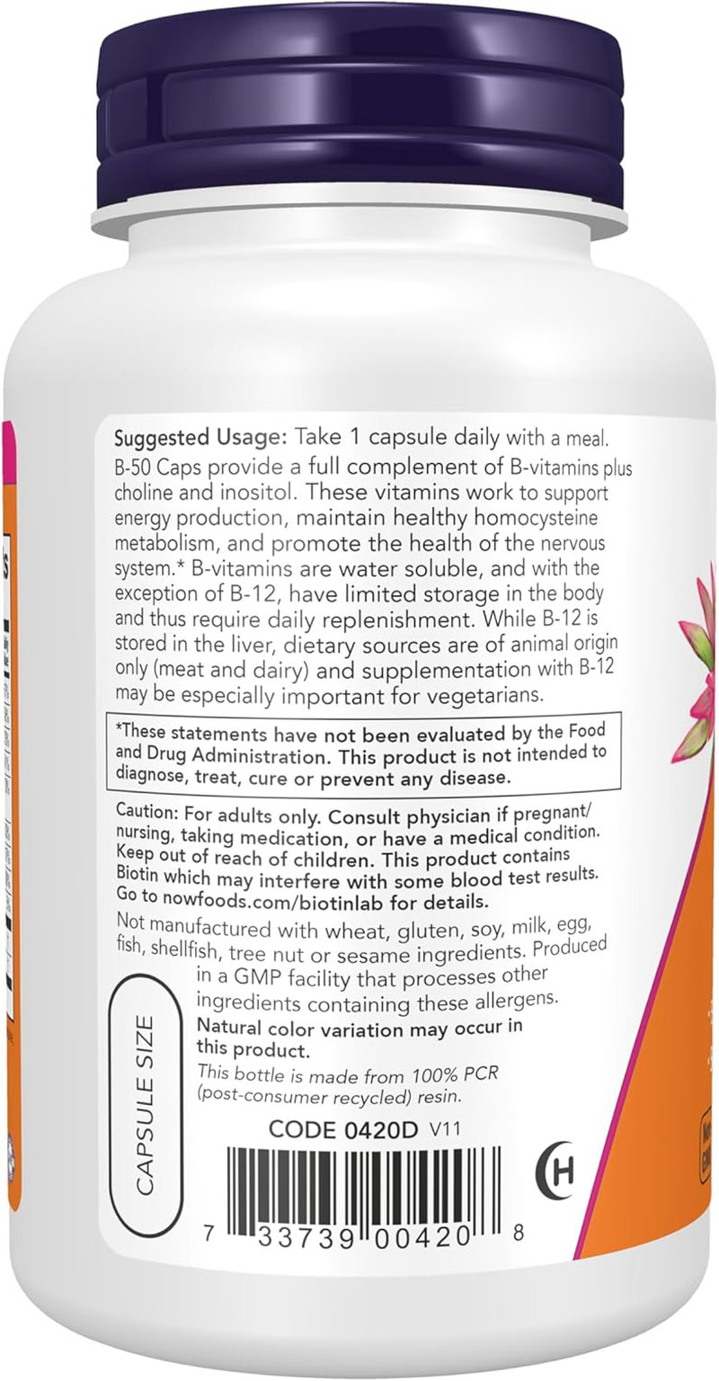 B-50, 100 Caps by Now Foods image number 2