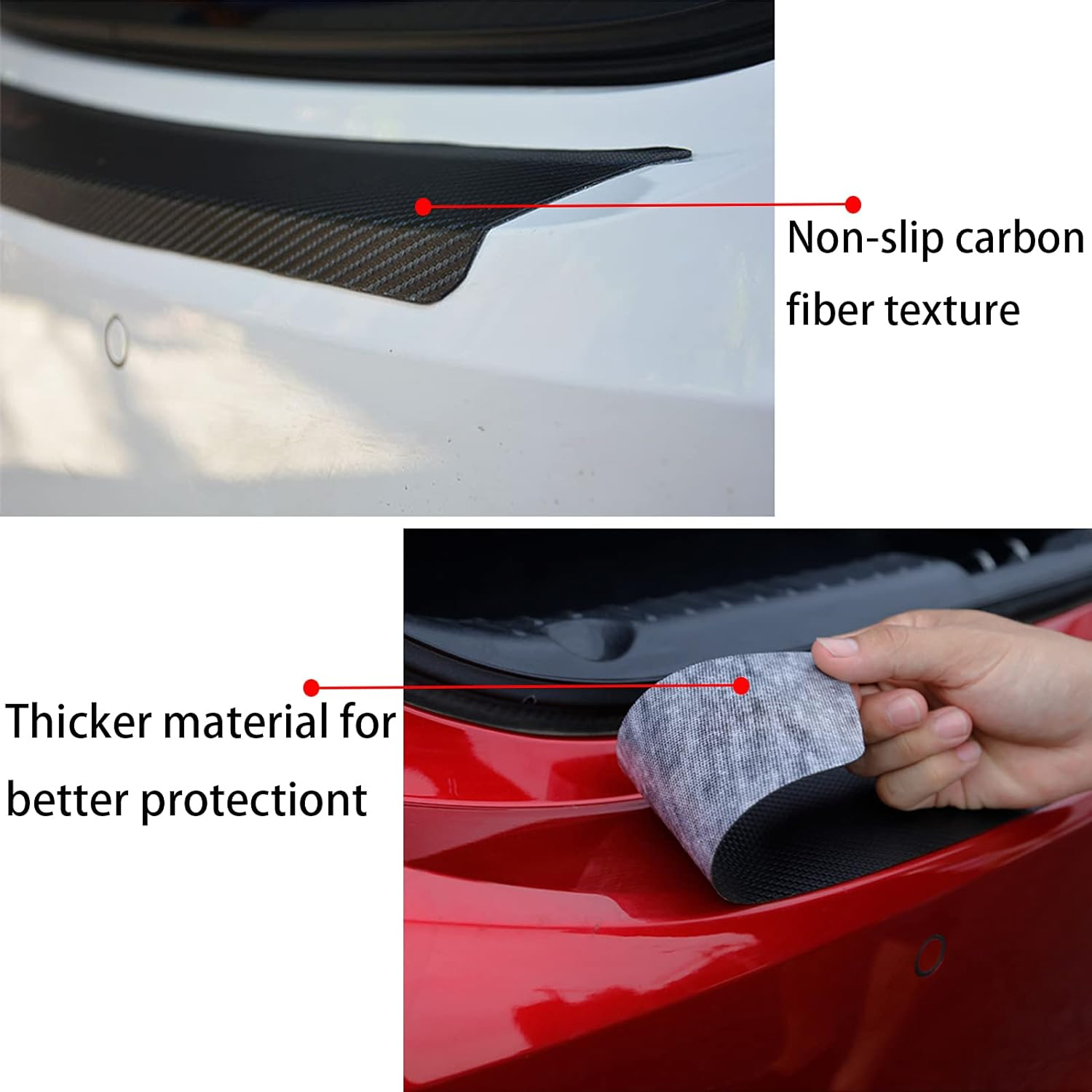 Decoration Car Door Entry Guard Door Sill Scuff Plate Car Door Sill Protector Stickers Compatible with Mitsubishi Outlander Carbon Fiber Leather （White） image number 1