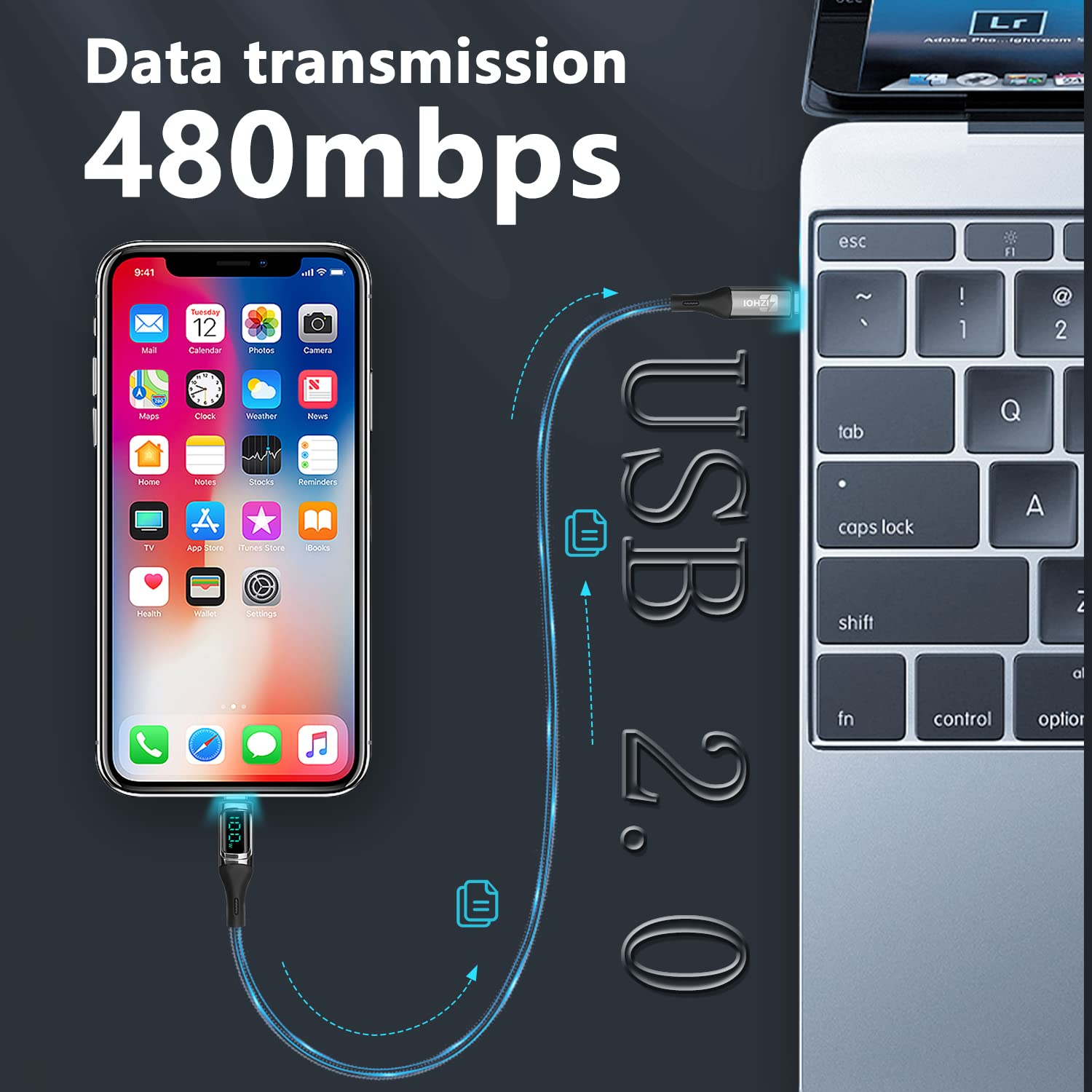 USB C Cable Display Watt USB C to USB C 100W Type C Cable Braided PD Fast Charging Cord Compatible with Galaxy S22 S21 Note 20 Mcabook Huawei Matebook USB C Devices (2M,Silver) image number 6