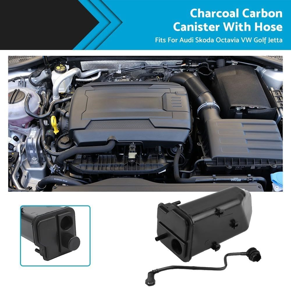 Carbon Canister, ABS Plastic Activated Carbon Canister Charcoal Can & Hose Replacement Car Carbon Canister 1K0201801E Comaptible with A3 Tt，Suitable for Skoda Octavia，Vw Golf VI Jetta Scirocco image number 1