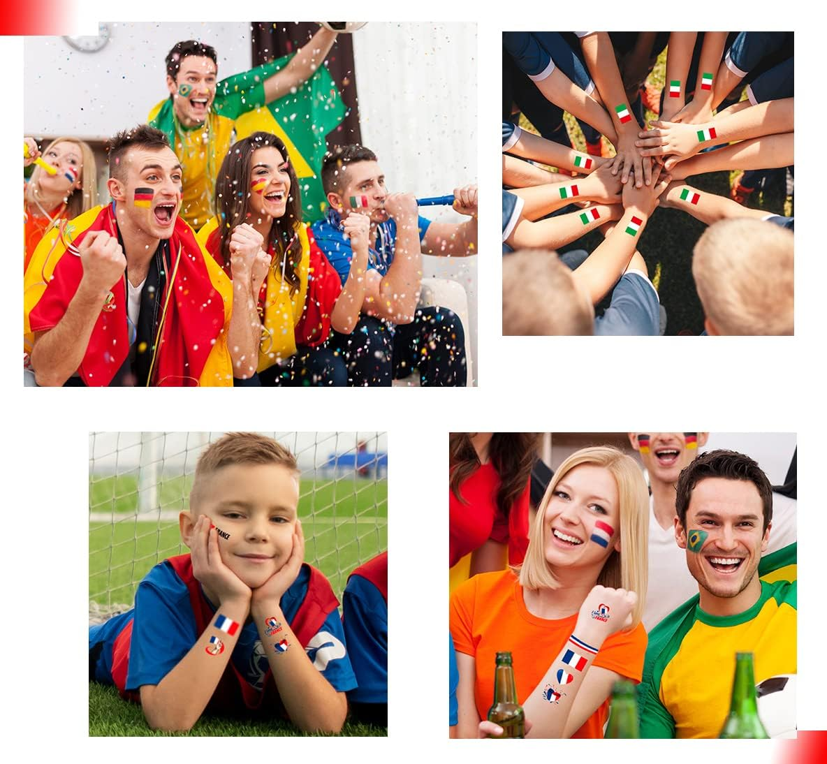 10 Sheets Australia National Flag Temporary Tattoo Fake Tattoos Stickers Markers Love and Support the Country image number 3