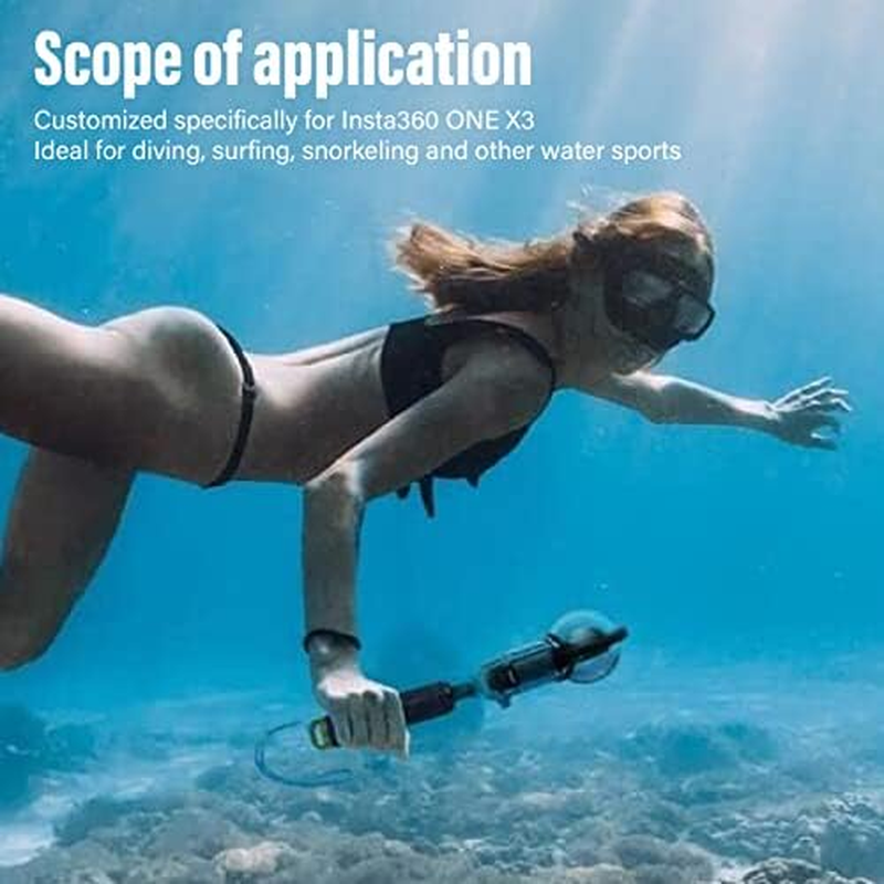 IPX8 Waterproof Camera Dive Case for ONE X3, 164Ft Underwater Dive Protective Shell with Bracket, Ideal for Diving, Surfing, Snorkeling and Other Water Sports image number 3