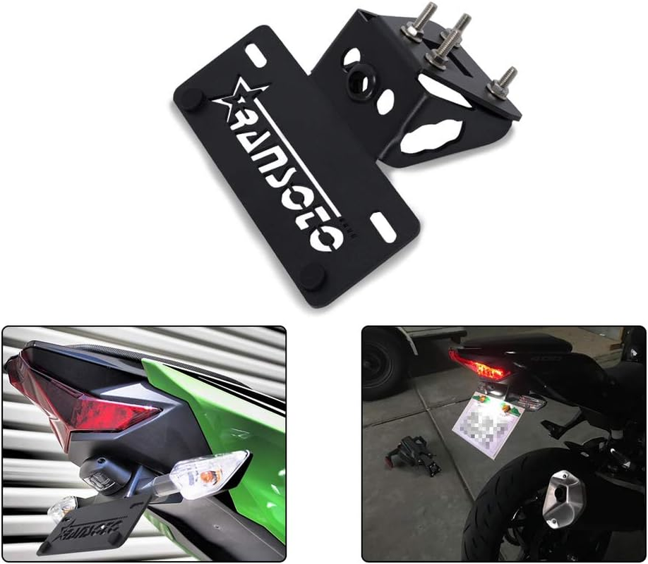 RANSOTO Motorsports Fender Eliminator Kit Compatible with Kawasaki Ninja 400 2018 2019 (Black) image number 2