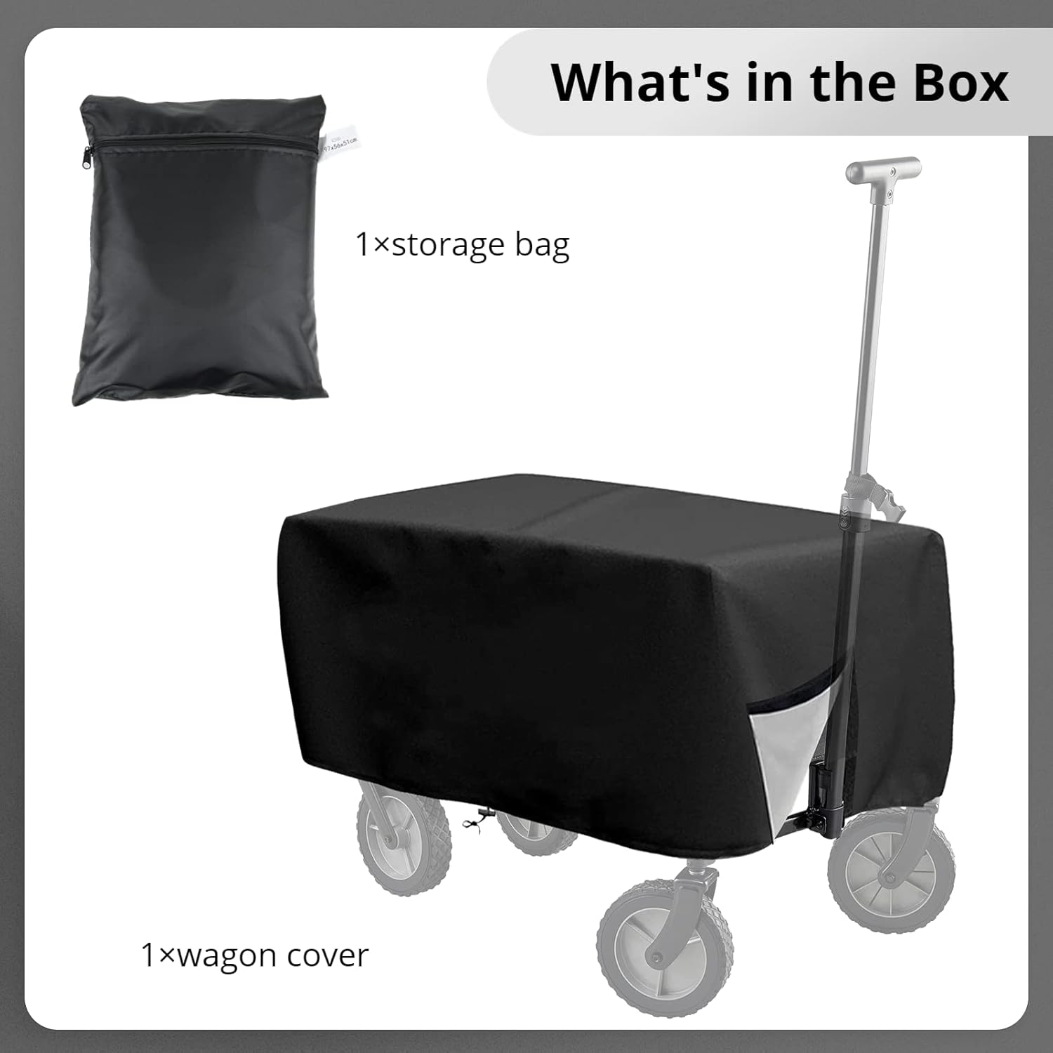 Outdoor Folding Wagon Cover 600D Oxford Cloth Protective Cover Waterproof Garden Wagon Cart Cover Heavy-Duty Dustproof Cover for Collapsible Wagon Carts (600D) image number 5