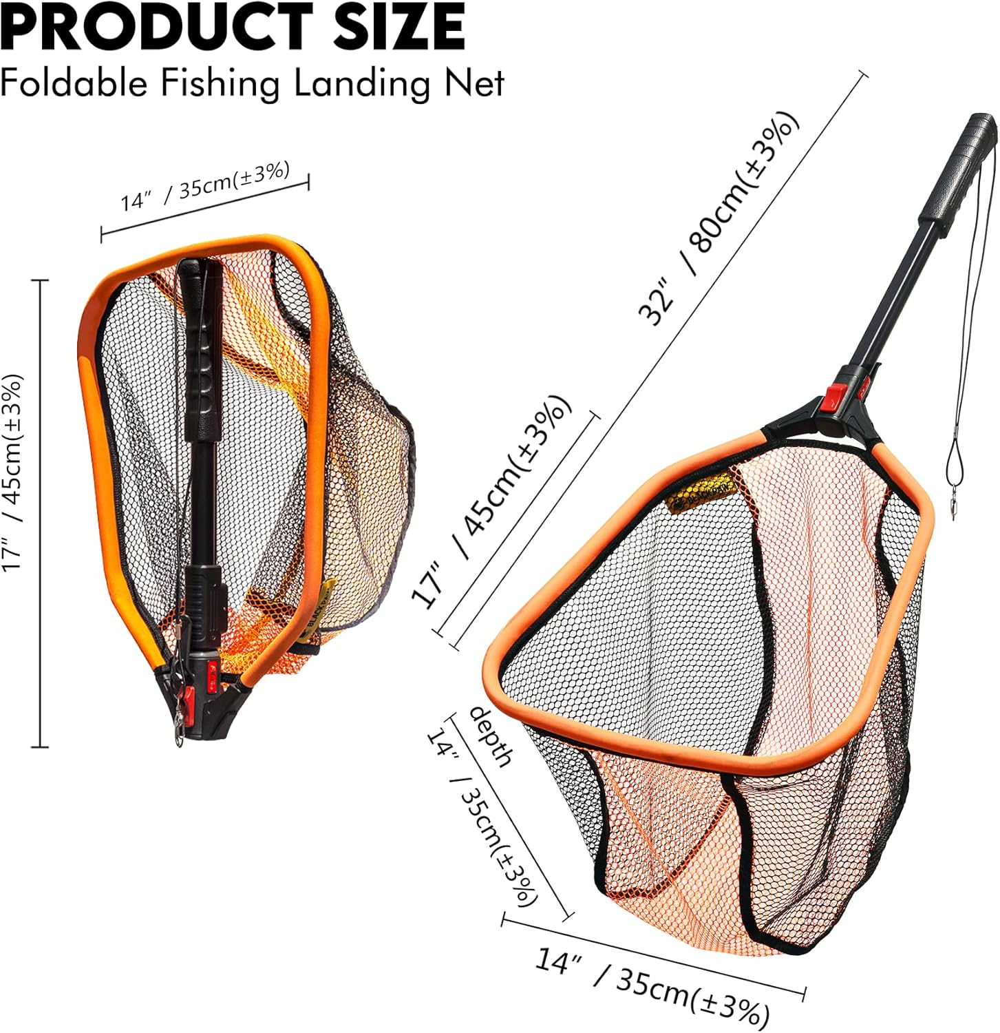 Black Paw Floating Fishing Net - Telescopic, Foldable, Rubber Coated Landing Net with Neoprene Foam Edging, Aerospace-Grade Aluminum, Easy Catch & Release of Fly, Salmon, Bass