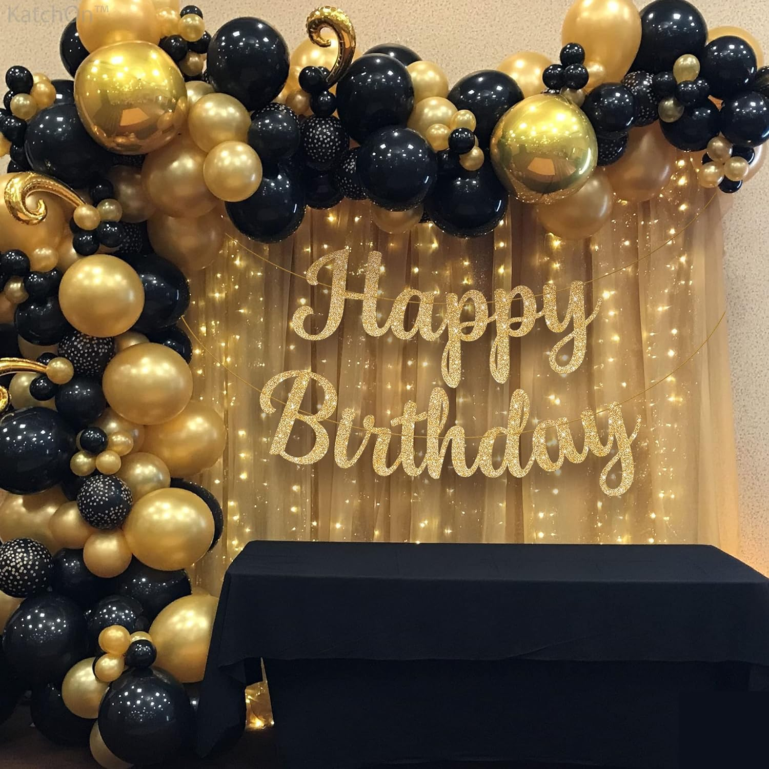 Weforu Glitter Gold Happy Birthday Banner - 10 Feet, DIY | Real Gold Birthday Party Decorations | Gold Happy Birthday Sign for Girls Women image number 3