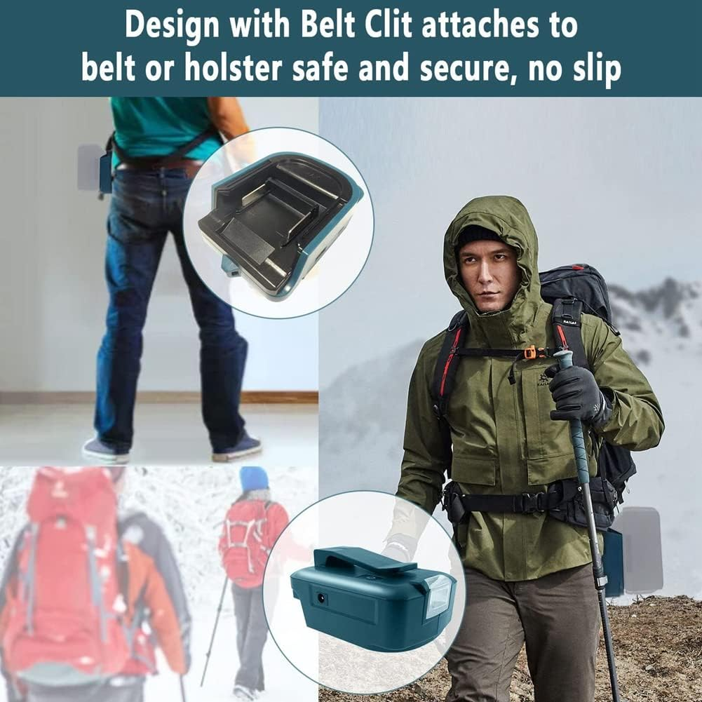 Battery Adapter for Ma-Kita 18V ADP05 with & USB Charger & 12V DC Port & Type C Connector & 3W image number 3