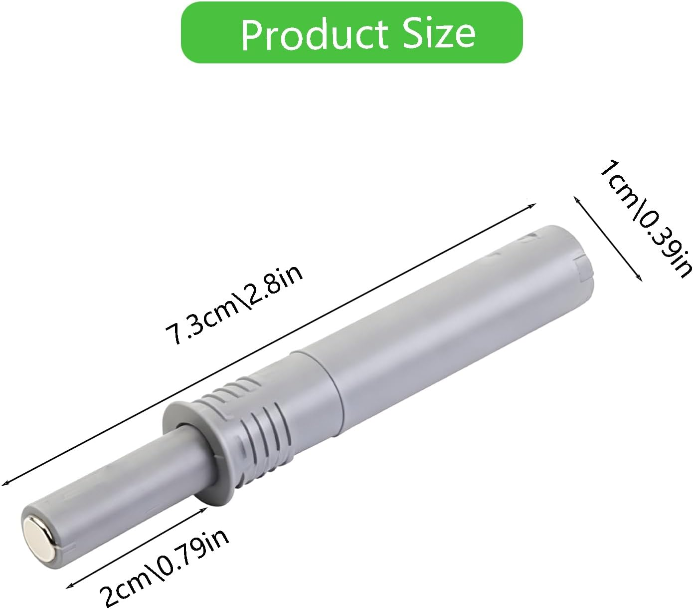 10PCS Magnetic Push Latches for Cabinet Push to Open Door Latch, Gray Soft Quiet Close Closers, Plastic Damper Buffer Push for Kitchen Drawer Door