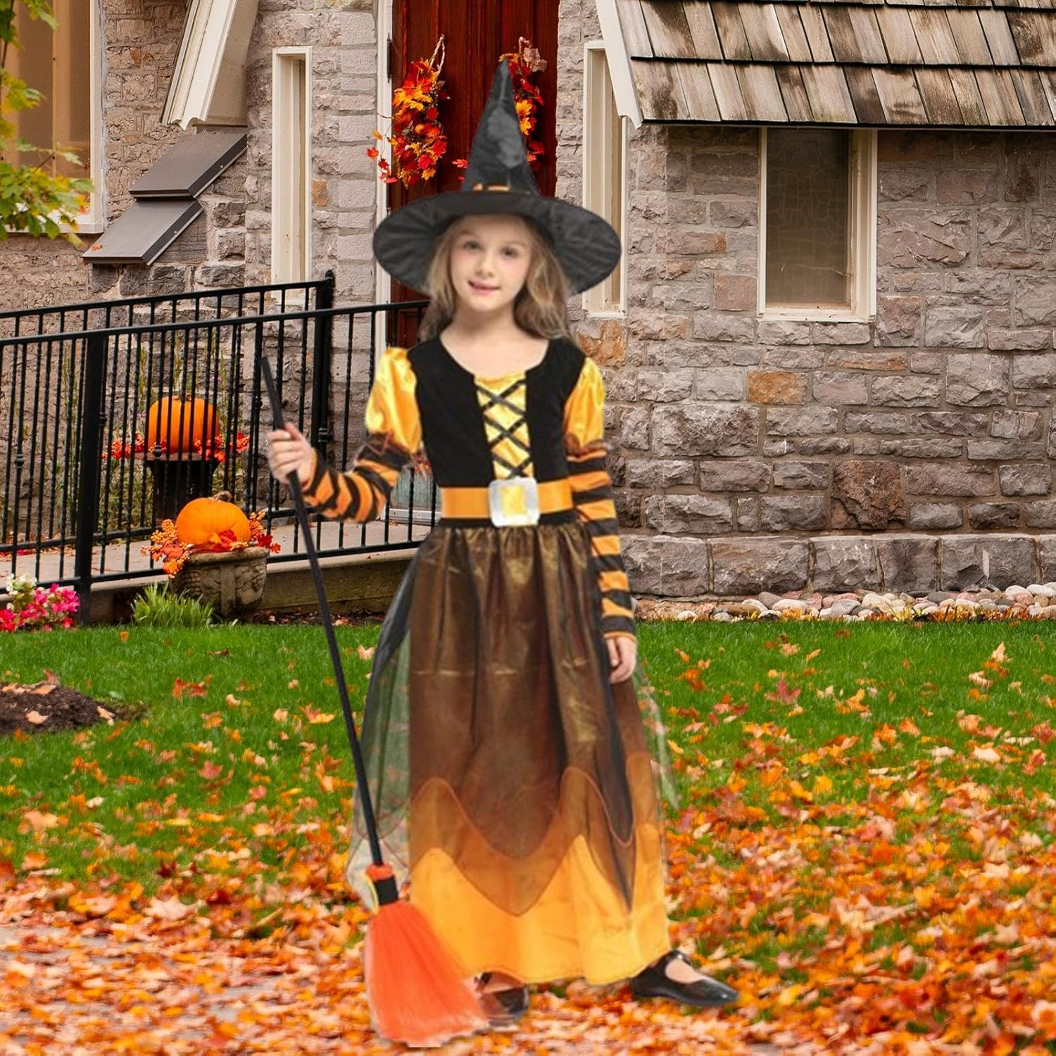 Kids Witch Costume | Cosplay Clothes Witch Costume | Gothic Halloween Cosplay Outfit, Queen Dress Cloth for Cosplay Party