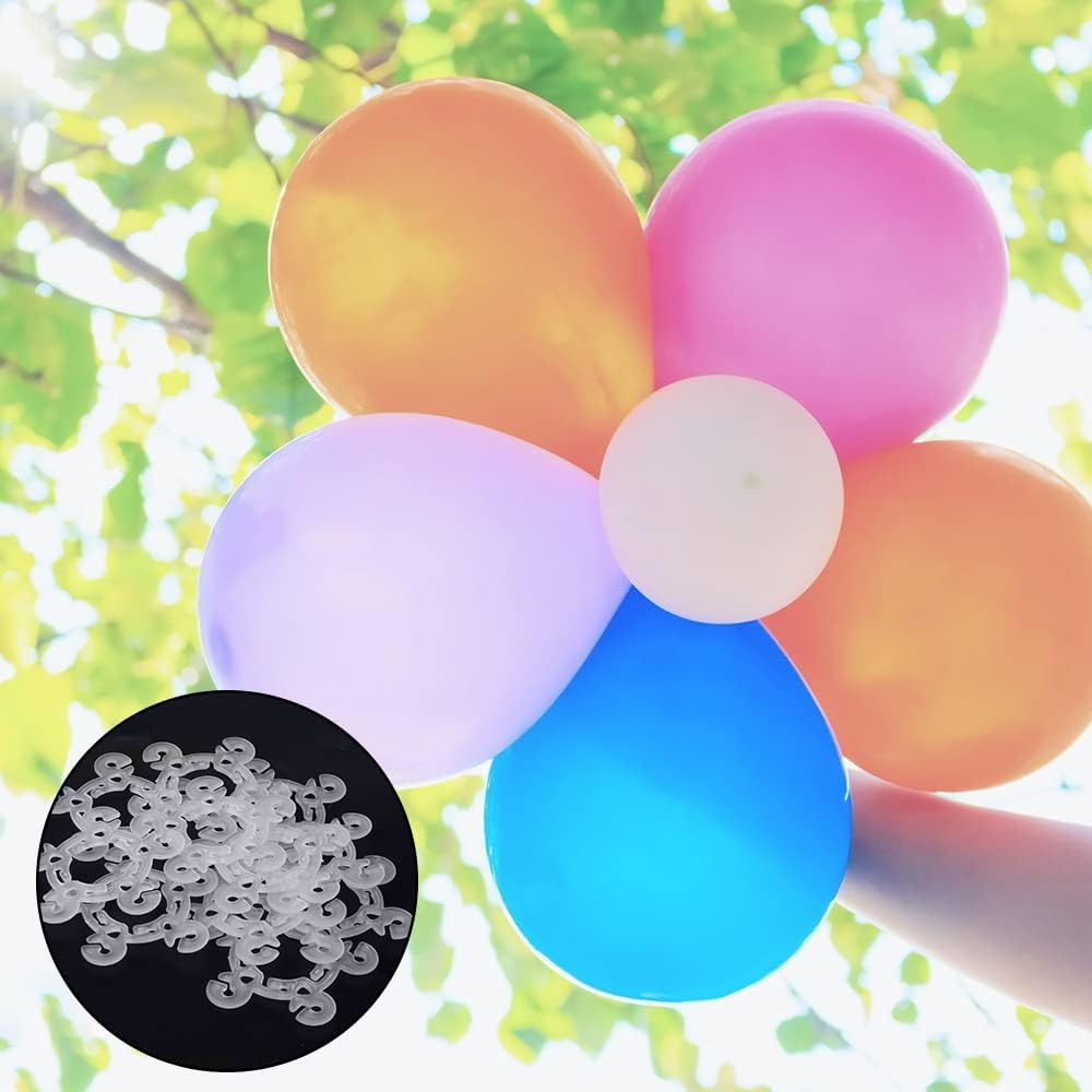 120 Pieces Balloon Clips for Balloon Arch, Balloon Arch Bracket Buckle, Flower Shape Balloon Clips Holders, Balloon Column Stand Balloon Connectors Clips (Clear) image number 6