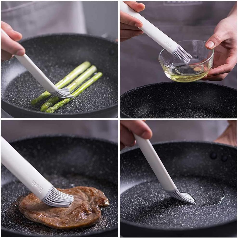 QUEENBAR Silicone Pastry Brush, Pink+Gray, Soft Food Grade Silicone Head, High Temp & Dishwasher Safe, BPA Free image number 5