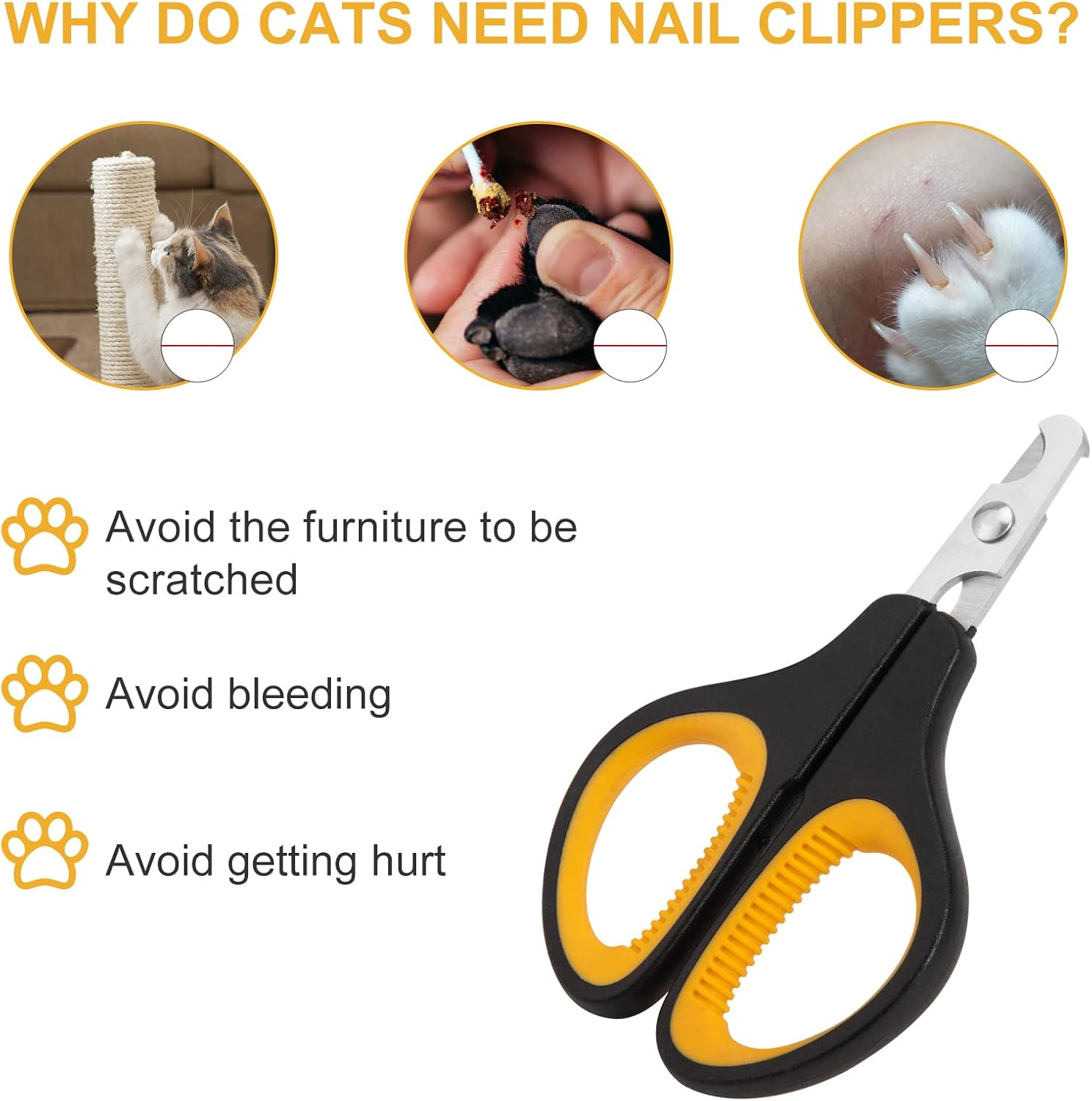 Cat Nail Clipper, Premium Dog Nail Clippers Trimmers Cat Claw Pet Nail Clippers Professional Ergonomic Anti-Slip Small Animals Grooming Tool for Kitten Cats Puppy Birds Hedgehogs Rabbits Hamsters image number 3