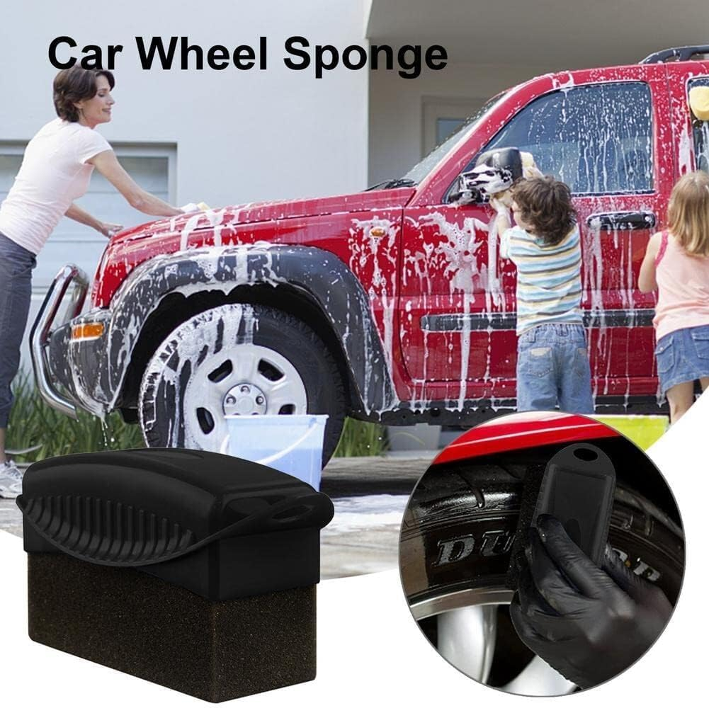 2Pcs Car Wheel Waxing Sponge and Tire Shine Applicator Pad - Dressing Applicator for Vehicle Tires, Black image number 4