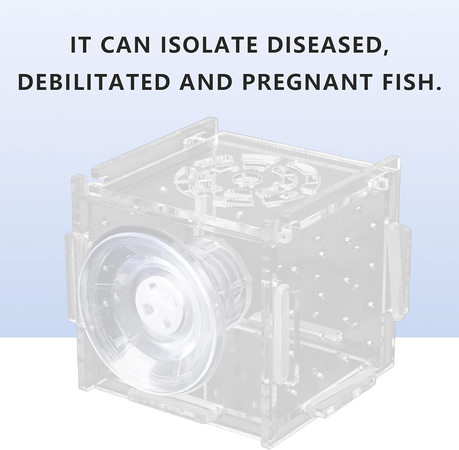 Fish Breeding Box, Aquarium Hatchery Transparent Fish Isolation Box with Feeding Hole for Shrimp(Single Grid Small Mini 6 * 6 * 6) image number 4