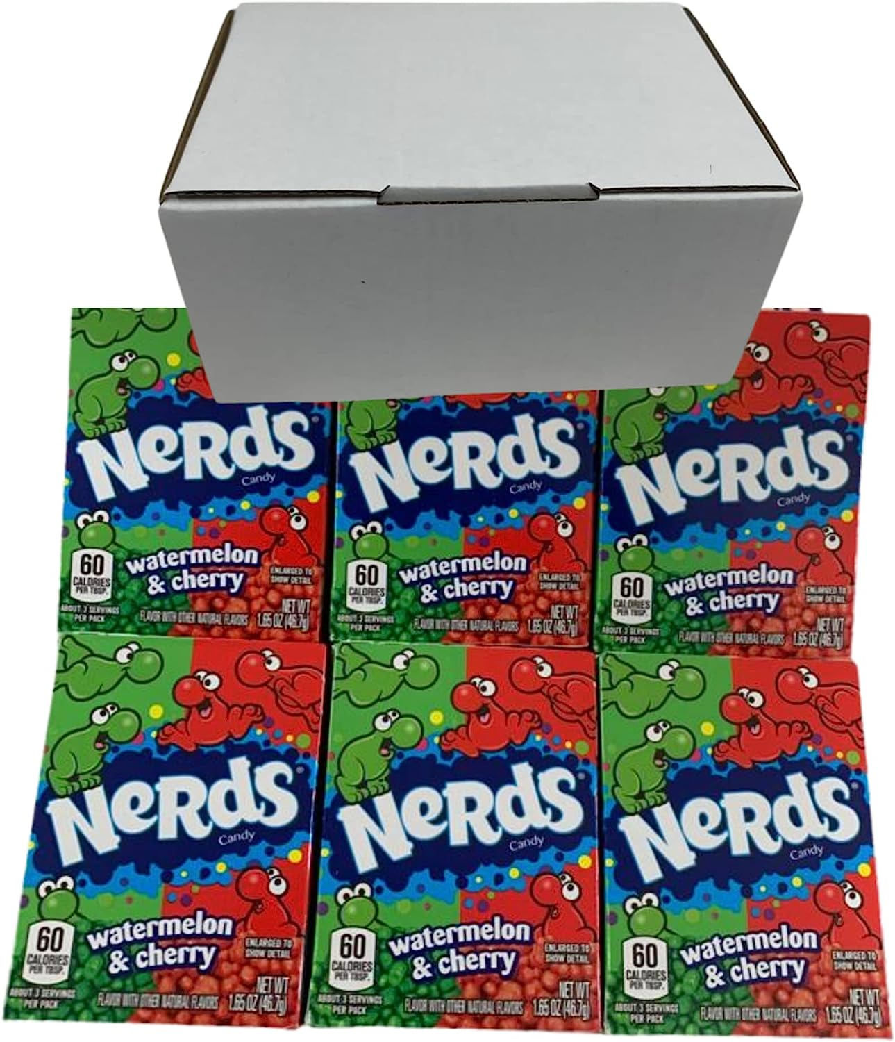 Nerds Watermelon and Cherry - 46.7G Box Lollies - 9 Pack Bulk - Confectionery for Any Occassion or Event - Classic Sweeties in a Box image number 2