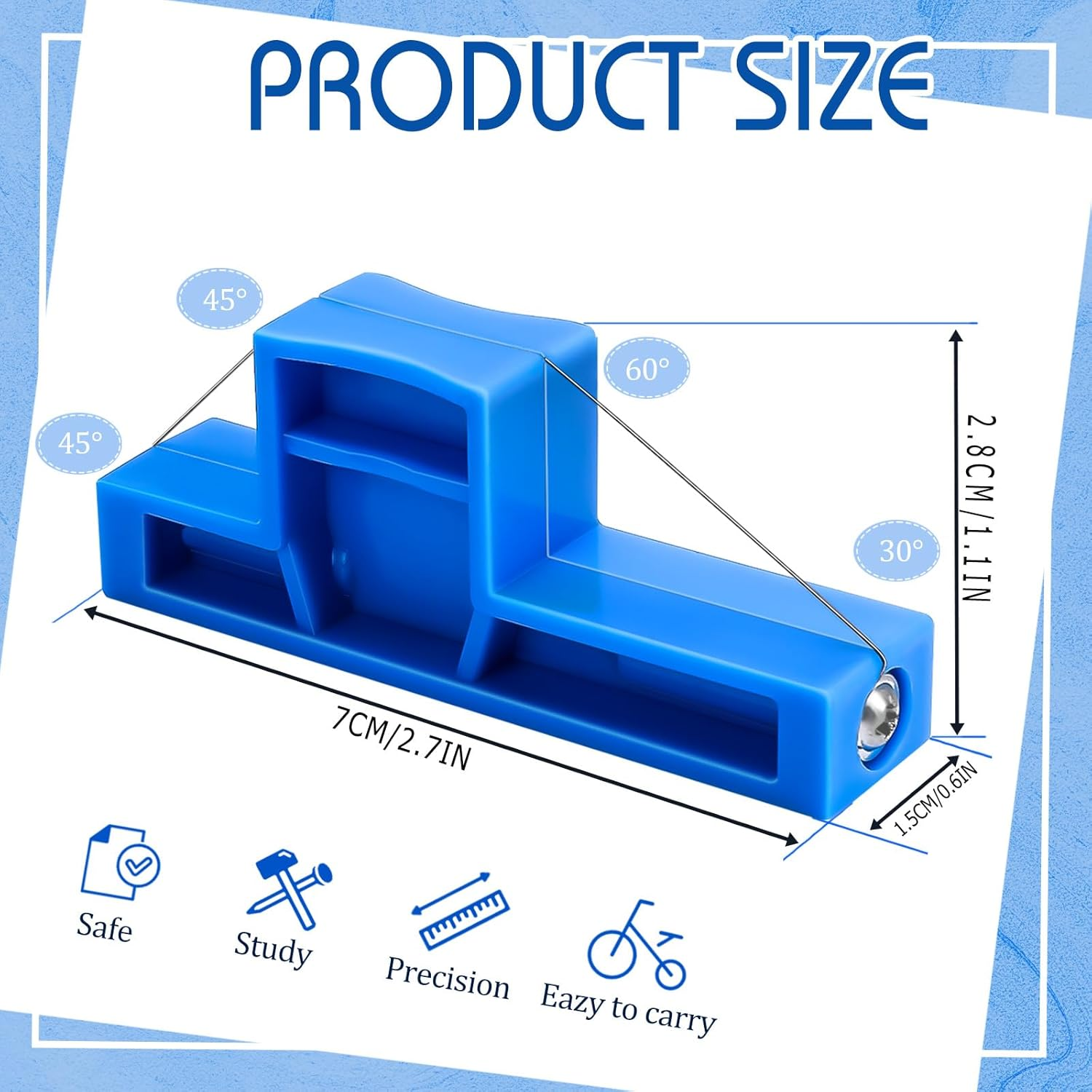 Angle Cutting Clay Tool Steel Wire Bevel Cutter Small Pottery Angle Cutter Plastic Pottery Trimming Tools Blue Plastic Ceramic Wire Cutters for Pottery, Ceramics, and Sculpting, 2.7 X 1.1 Inches image number 5