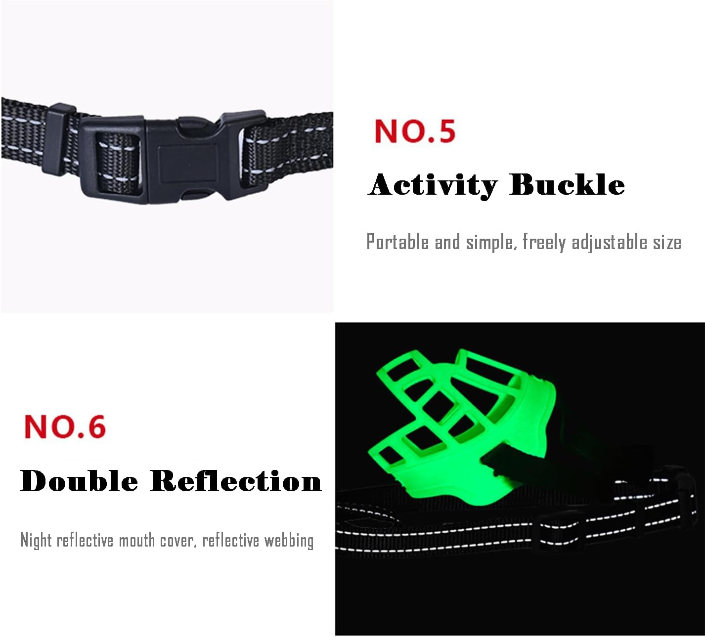 Dog Muzzle, Rubber Pet Muzzler, Adjustable and Breathable Dog Mouth Cover and Accidentally Eating Fluorescent Green, Multiple Sizes Available (XS) image number 5