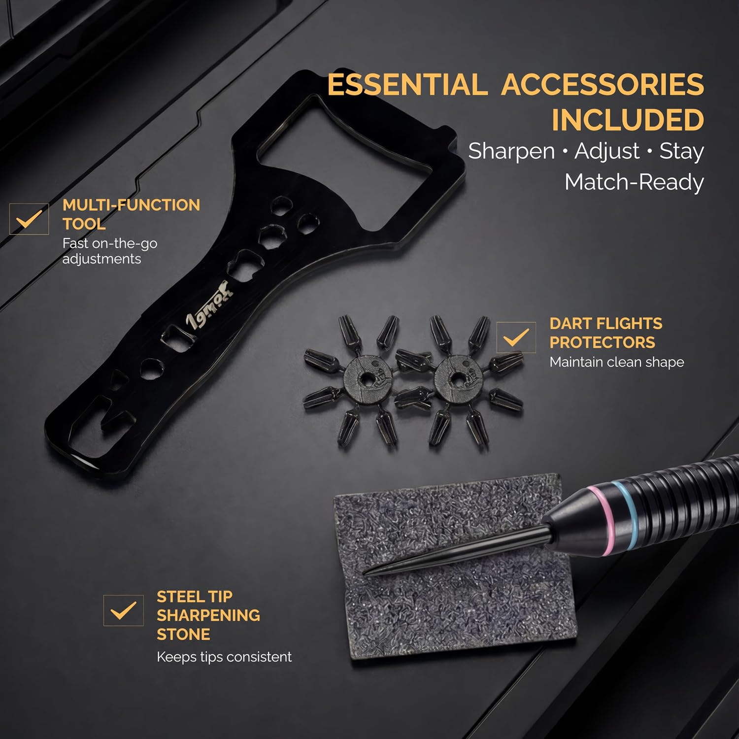 Ignatgames Premium Steel Tip Darts &ndash; 3/6/12 Pack Brass Barrels with Aluminum Shafts, 16 Glidexpro Flight Set, Tool Kit & Giftable Case