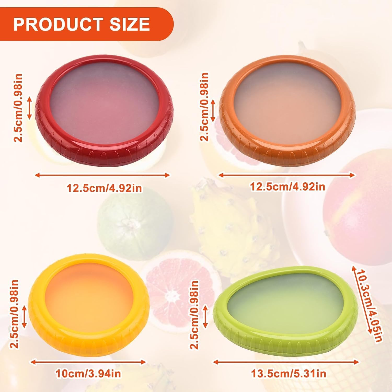 4 Pcs Silicone Fruit Storage Box,Fruit and Vegetable Anti-Oxidation Storage Box,Silicone Fruit and Vegetable Storage Containers Set for Fridge Keep Fresh image number 2