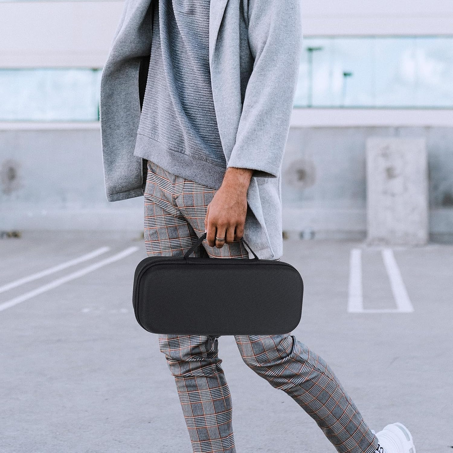 Geekria Storage Case Compatible with Playstation Portal Remote Player, Built-In Stand Design Handheld Gaming Accessories Carrying Case, Shockproof Protective Hard Shell Travel Bag (Black) image number 4