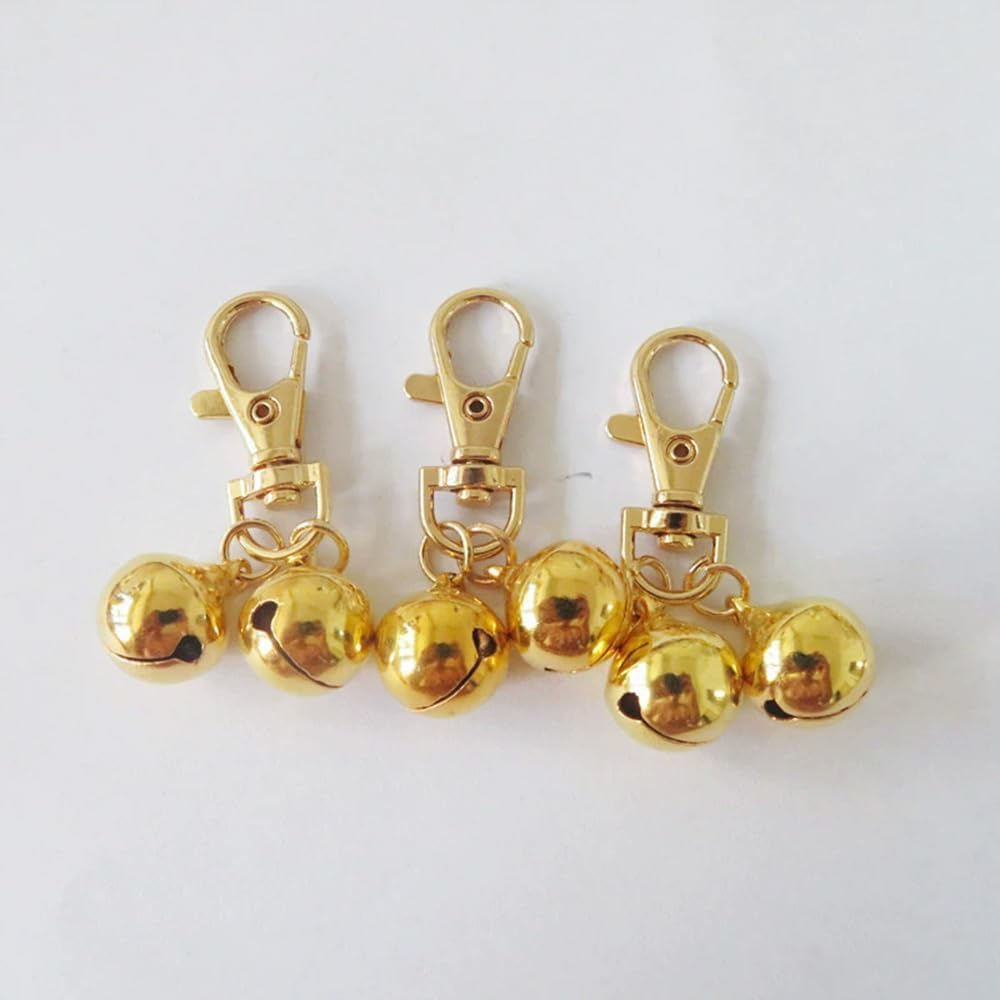4 Pcs Pet Bells 304 Stainless Steel Dog Bells Gold and Silver Bell Training Charm Pendants Jewelry for Pet Dog Cat Necklace Collar image number 1