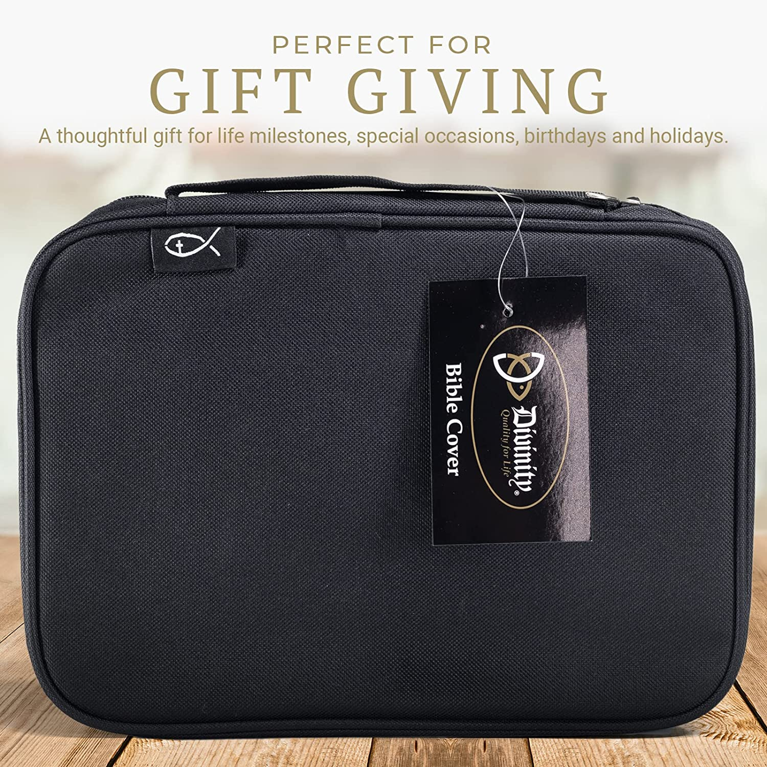 Divinity Boutique, Canvas Bible Case - Black Bible Cover for Men and Women - for Compact, X-Large and Xx-Large Books image number 1