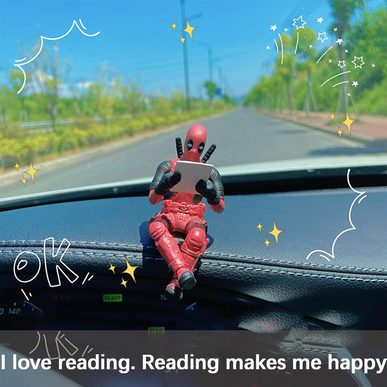 1PCS Deadpool Model Ornaments Home Office Desk Charm Christmas Ornaments Auto Motorcycle Truck Decoration（Sitting Style） image number 2