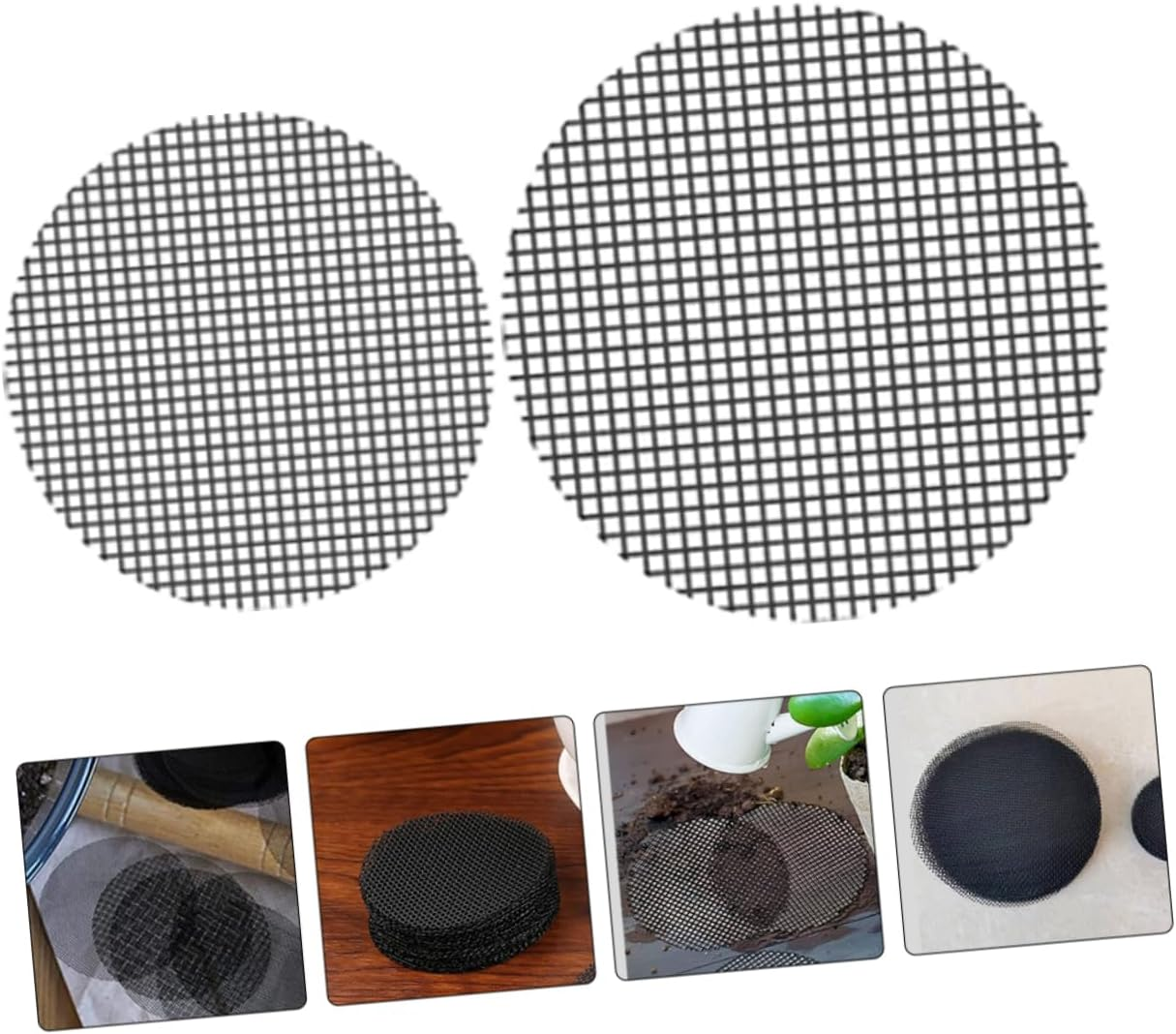 Sosoport 200Pcs round Flower Pot Mesh Pads Soil Loss Prevention for Plant Pot Drainage Breathable Gaskets for Healthy Growth for Gardening image number 5