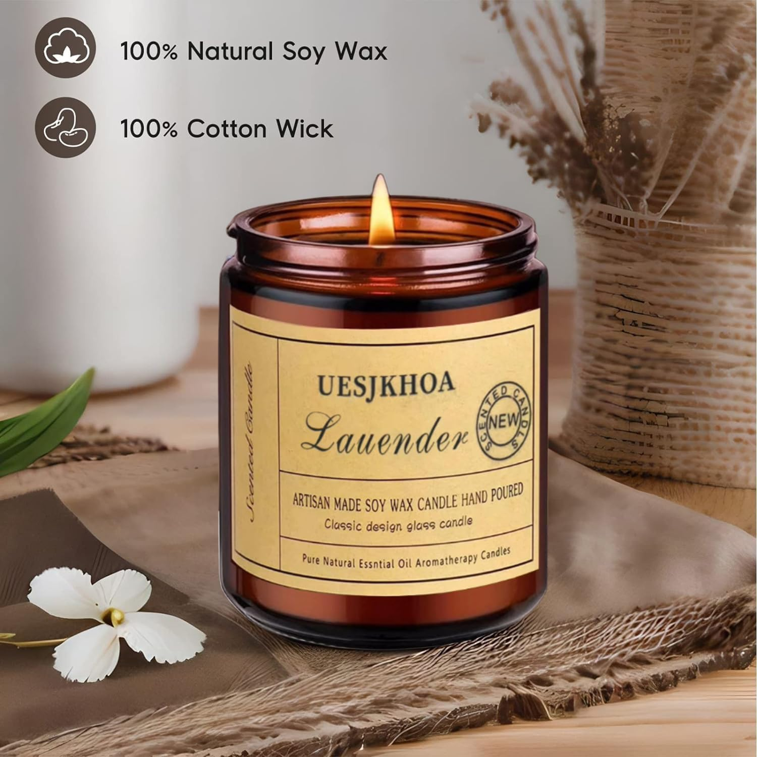 Scented Candle Gift Set - 7Oz Glass Jar Candles Made from Soy Wax - Relax and Relieve Stress,Perfect for Birthday,Valentine'S Day,Housewarming & Everyday Home Scent Gift Decoration image number 6