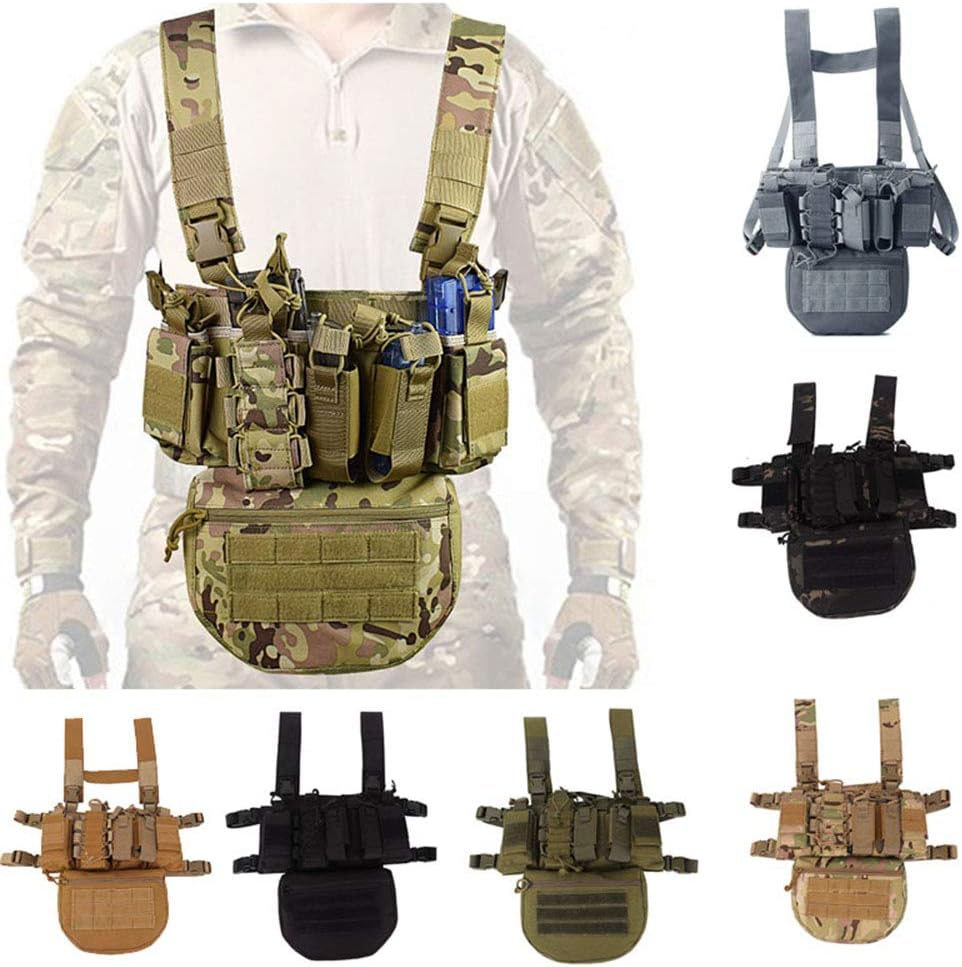 Outdoor Sports Airsoft Gear Combat Assault Molle Vest Accessory Mag Pouch Magazine Bag Carrier Tactical Camouflage Chest Rig image number 3
