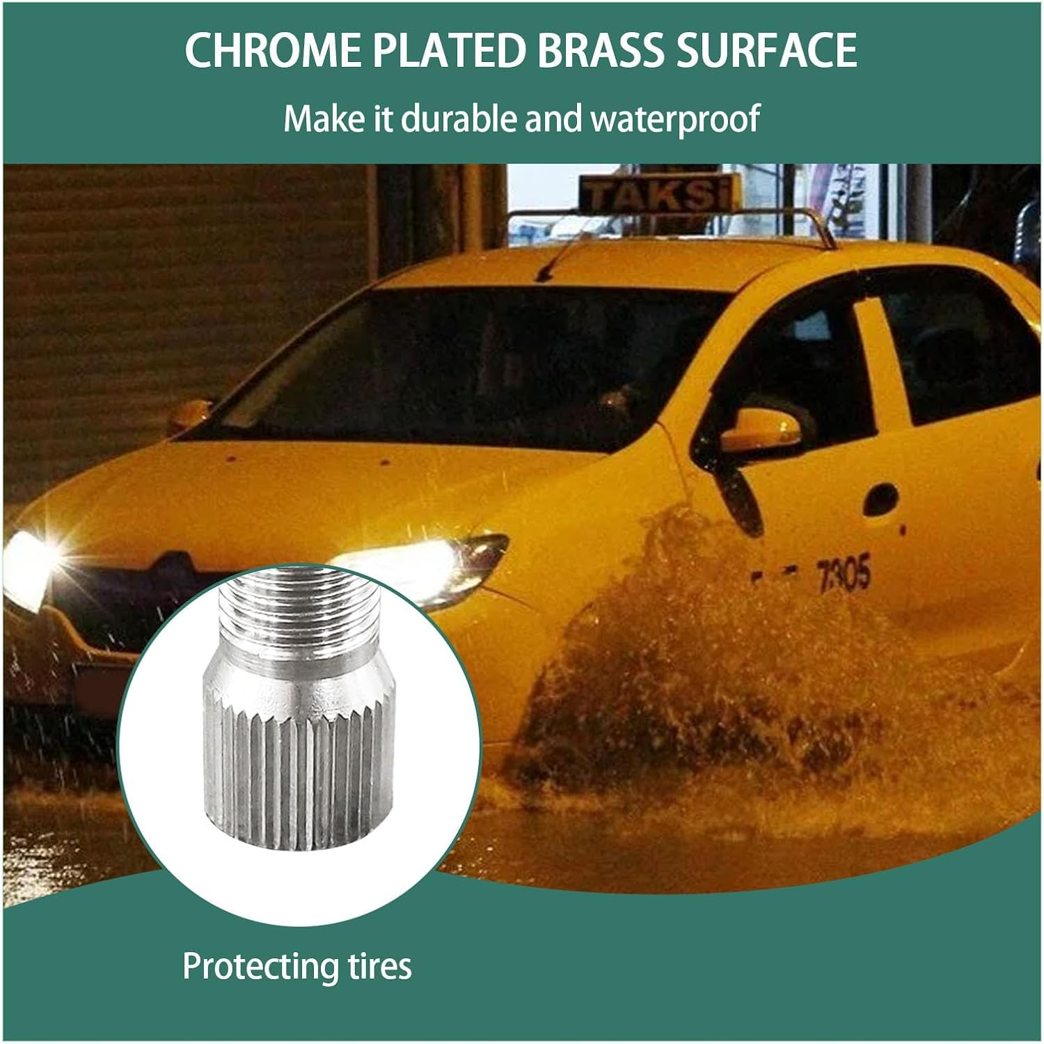 4PCS 19Mm Valve Cap Stem Extenders, Screw-On Car Tire Valve Stem Extensions, Universal Nickle Plated Brass Wheel Tire Caps Extender Adapter for Car Truck Motorcycle Bike image number 4