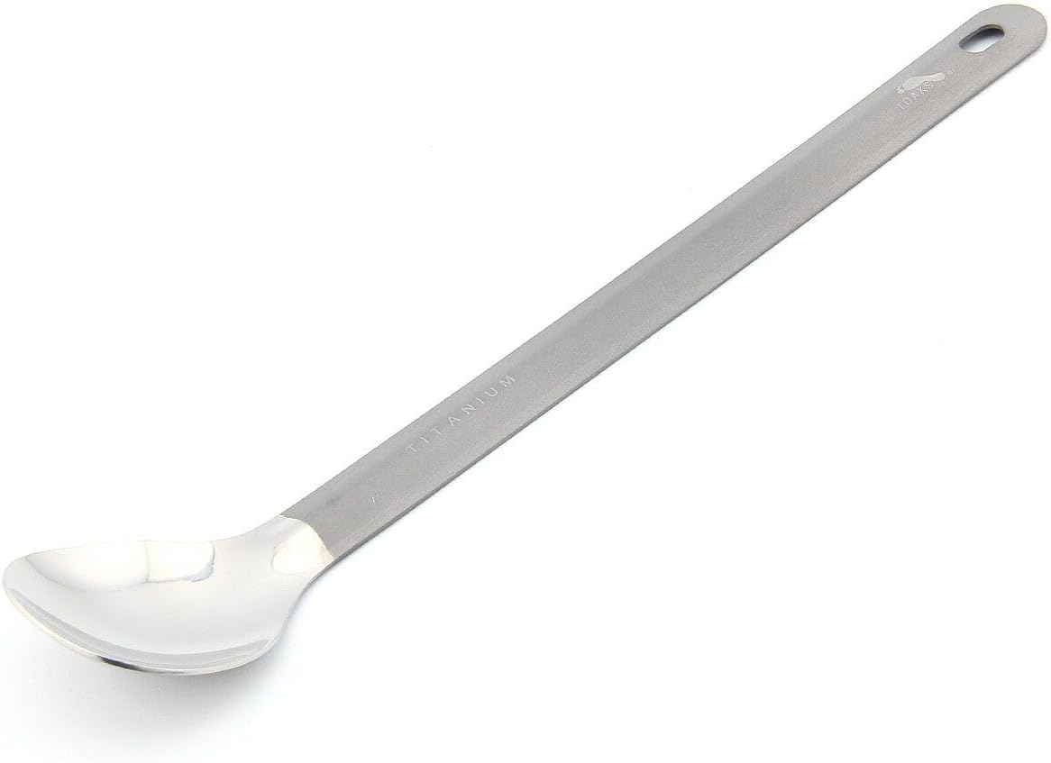 TOAKS Ultralight Titanium Tableware Outdoor Flatware Cutlery Fork and Spoon (SLV-11)