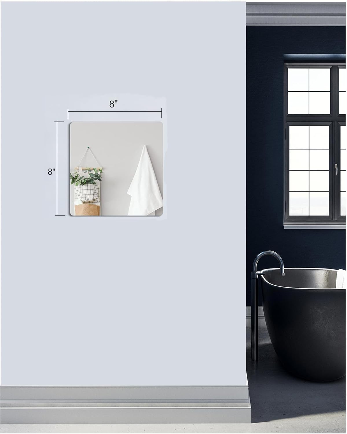 Kids Wall Mirror Tiles,Safe Unbreakable Acrylic Mirror for Baby,Plastic Plexiglass on the RV, Shatterproof Frameless Mirror Wall Stickers.Suit for Apply Touring Car,Children'S Room,Classroom（8"X8") image number 4